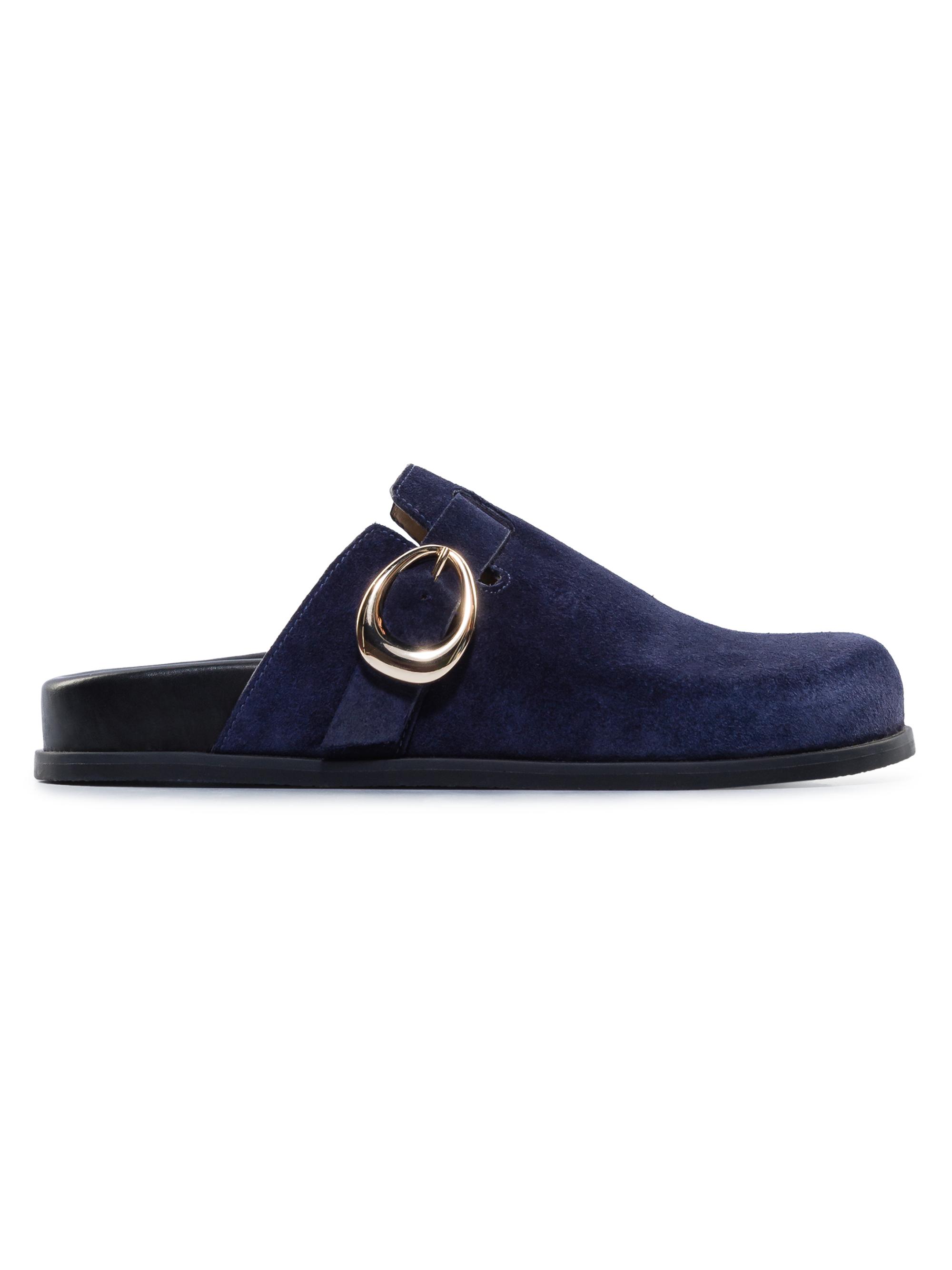 Bernardo Women's Easton Suede Footbed Clogs - Dark Navy