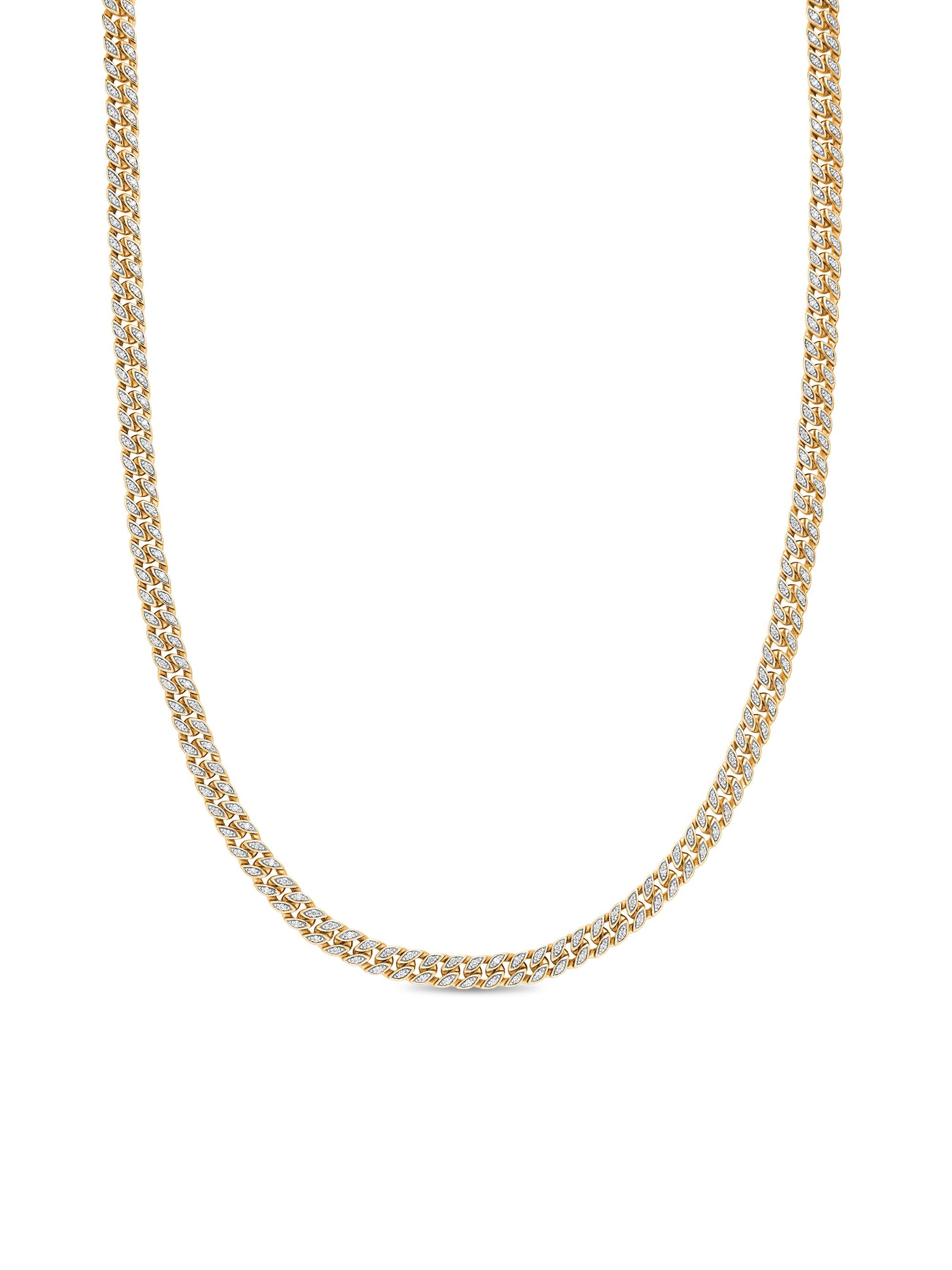 David Yurman Men's Curb Chain Necklace in 18K Yellow Gold, 6MM - Diamond
