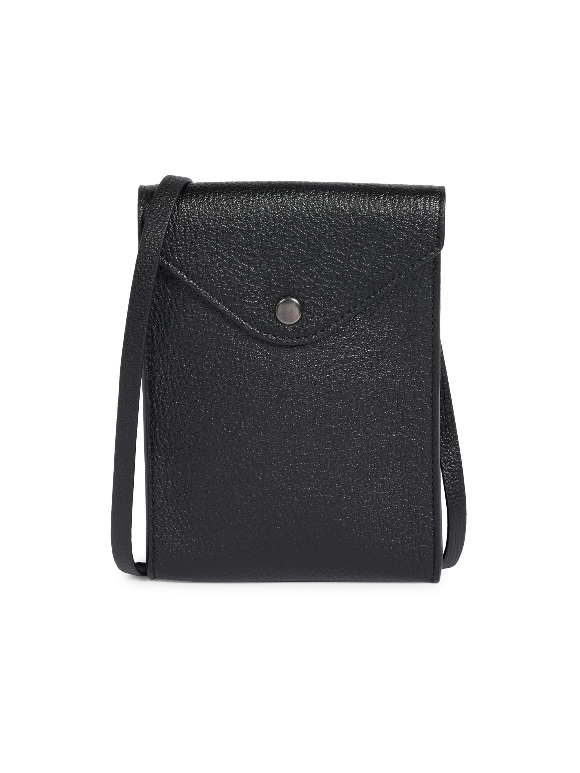 Lemaire Men's Leather Envelope Clutch - Black