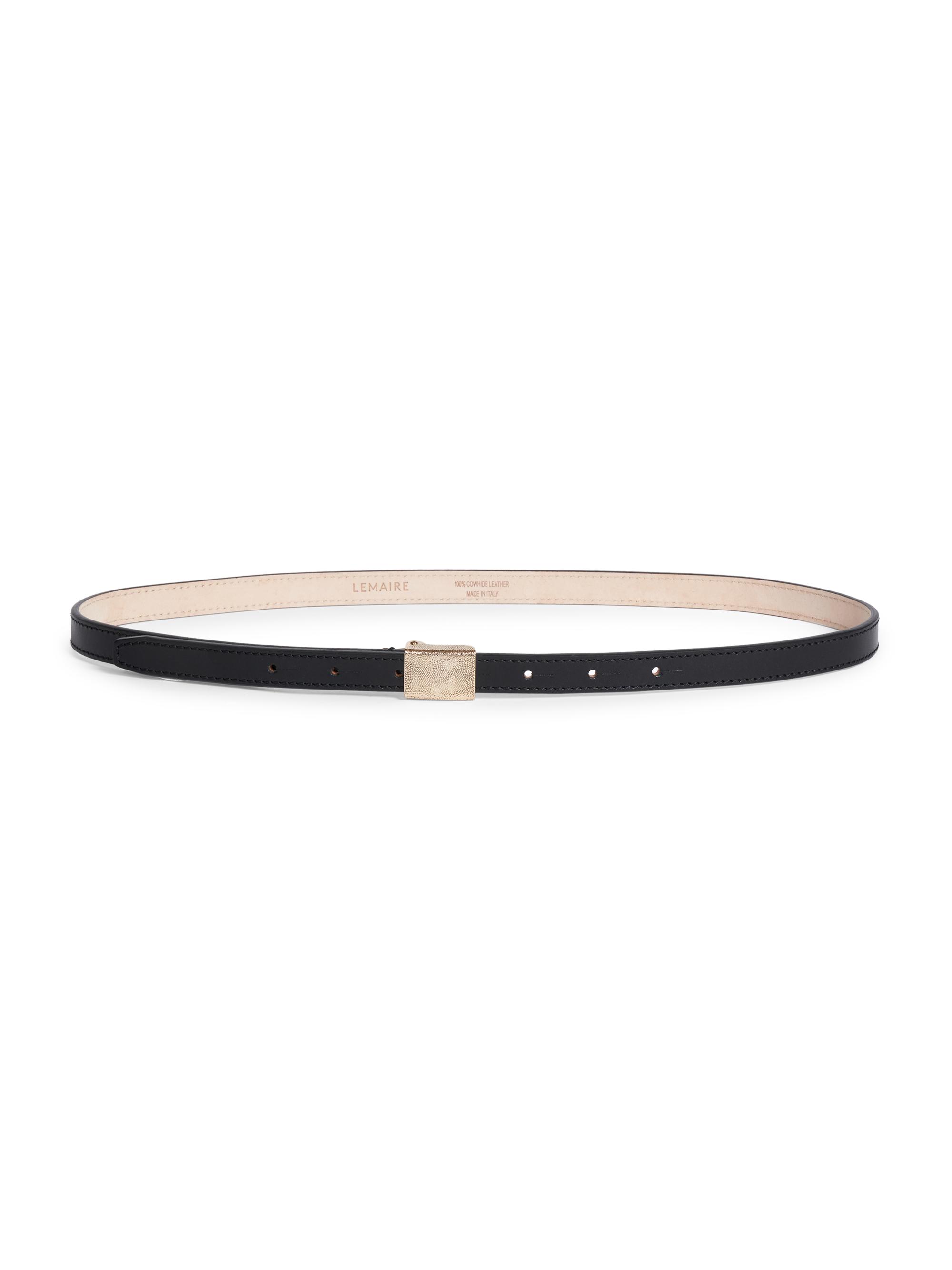 Lemaire Men's Clip Thin Leather Belt - Black
