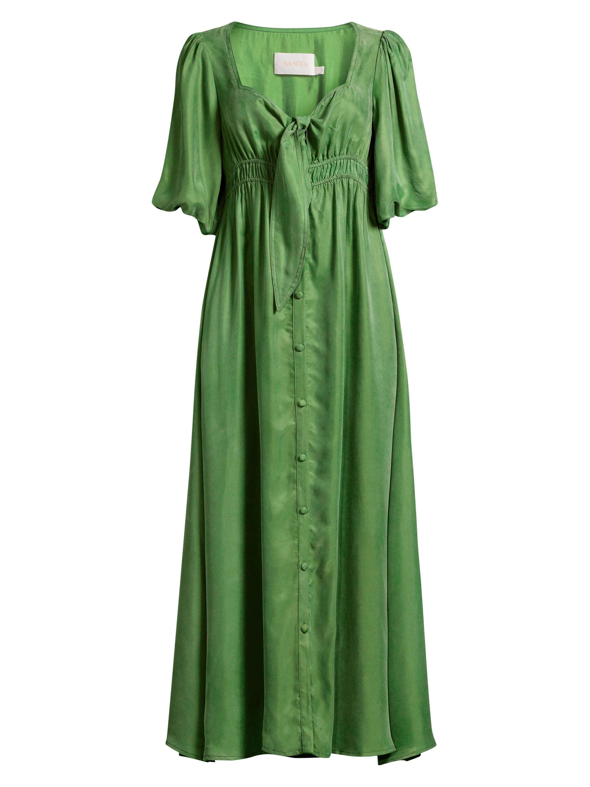 Sancia Women's Cerie Tie-Front Maxi Dress - Bottle Green