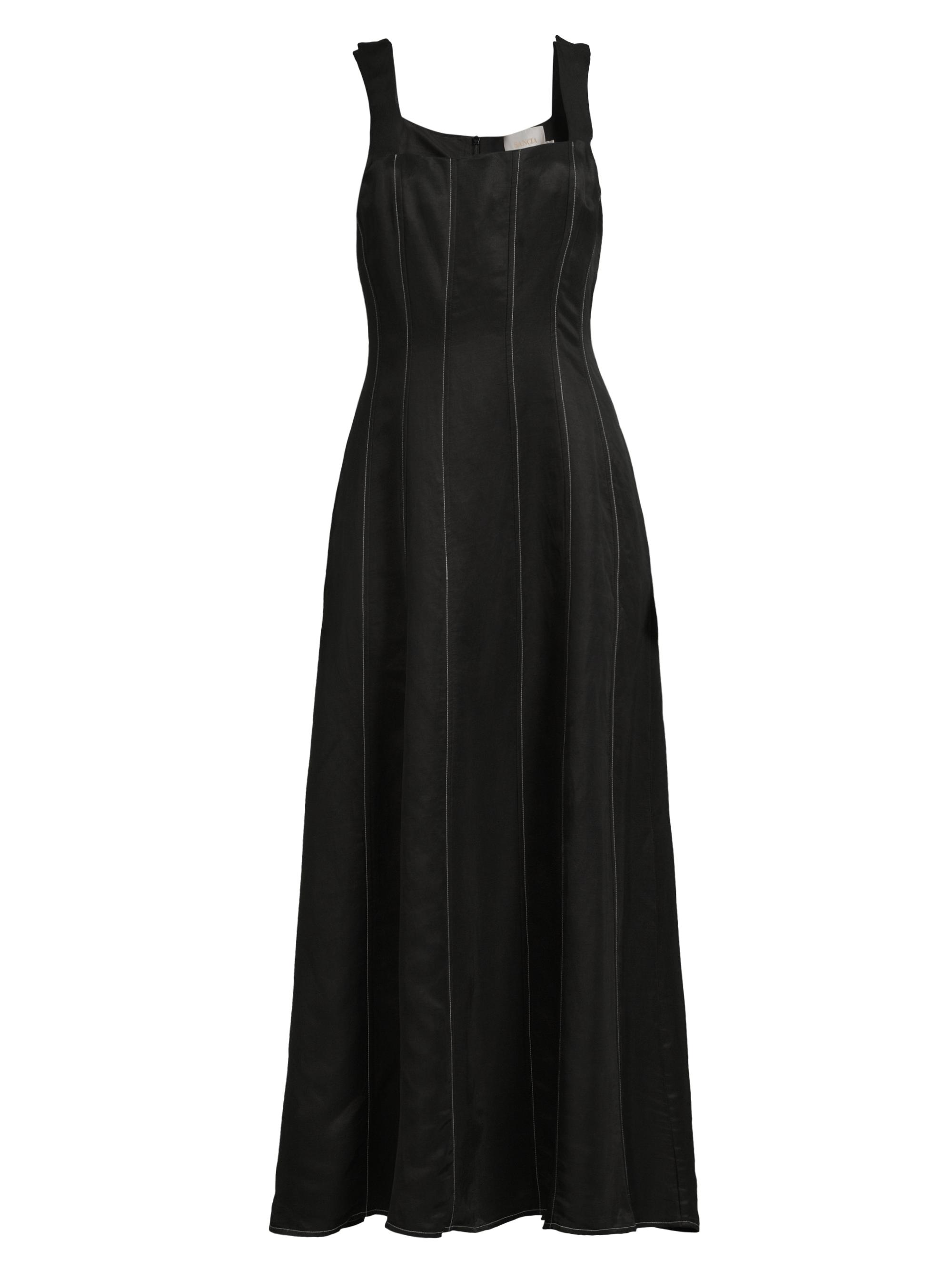 Sancia Women's Sulisa Linen-Blend Midi-Dress - Noir