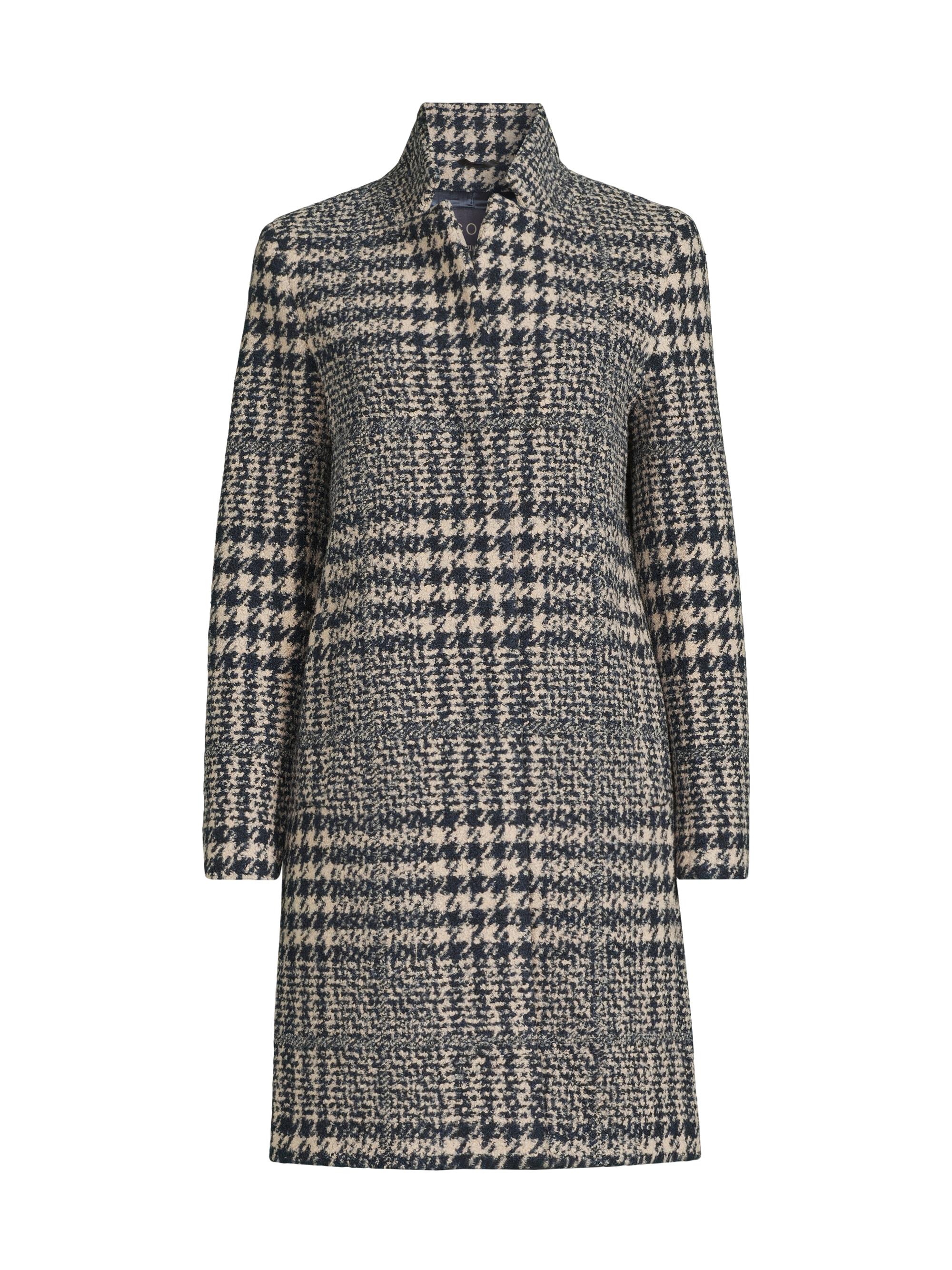 Cinzia Rocca Houndstooth Plaid Three-Quarter Coat | Saks Fifth Avenue