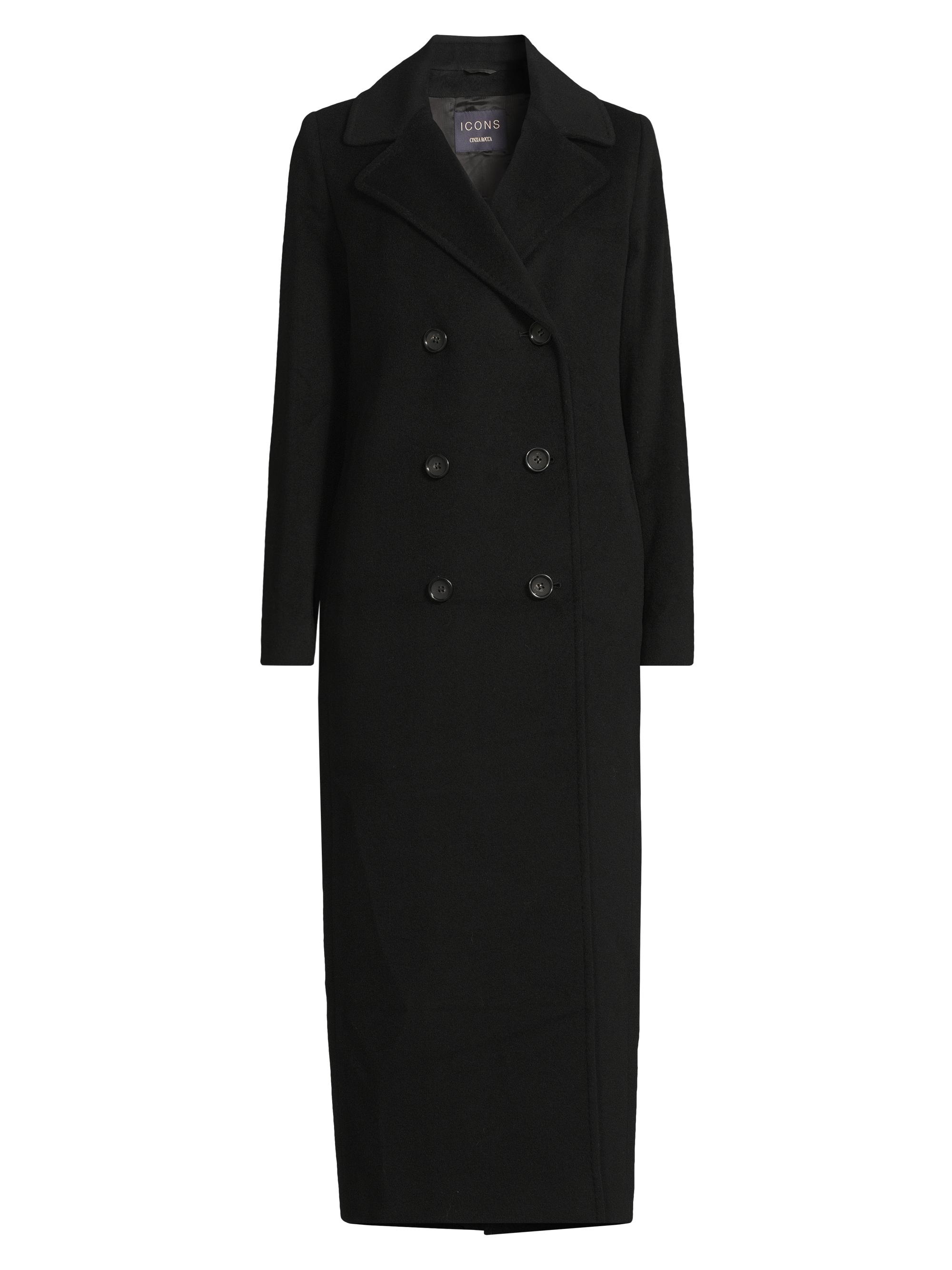 Cinzia Rocca Women's Wool-Cashmere Doube-Breasted Coat - Black