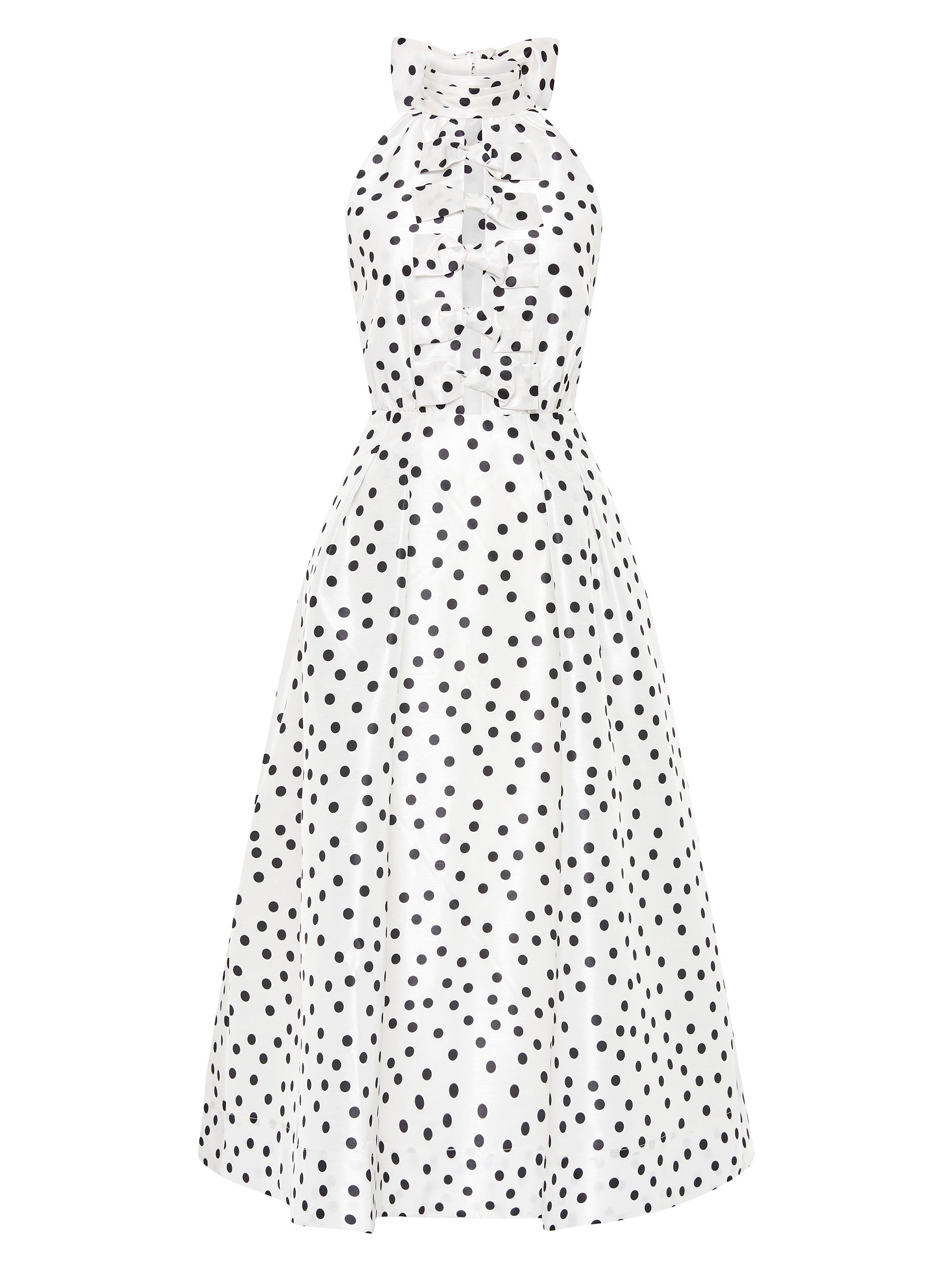 Rebecca Vallance Women's Delia Polka dot Taffeta Halterneck Midi-Dress - Polka Dot