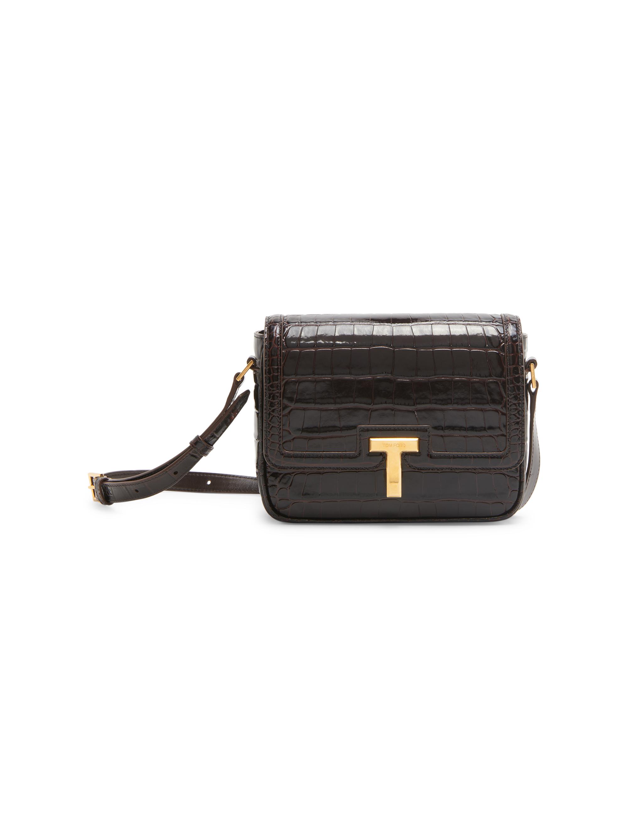 TOM FORD Women's  Wallis Crocodile-Embossed Leather Shoulder Bag - Black