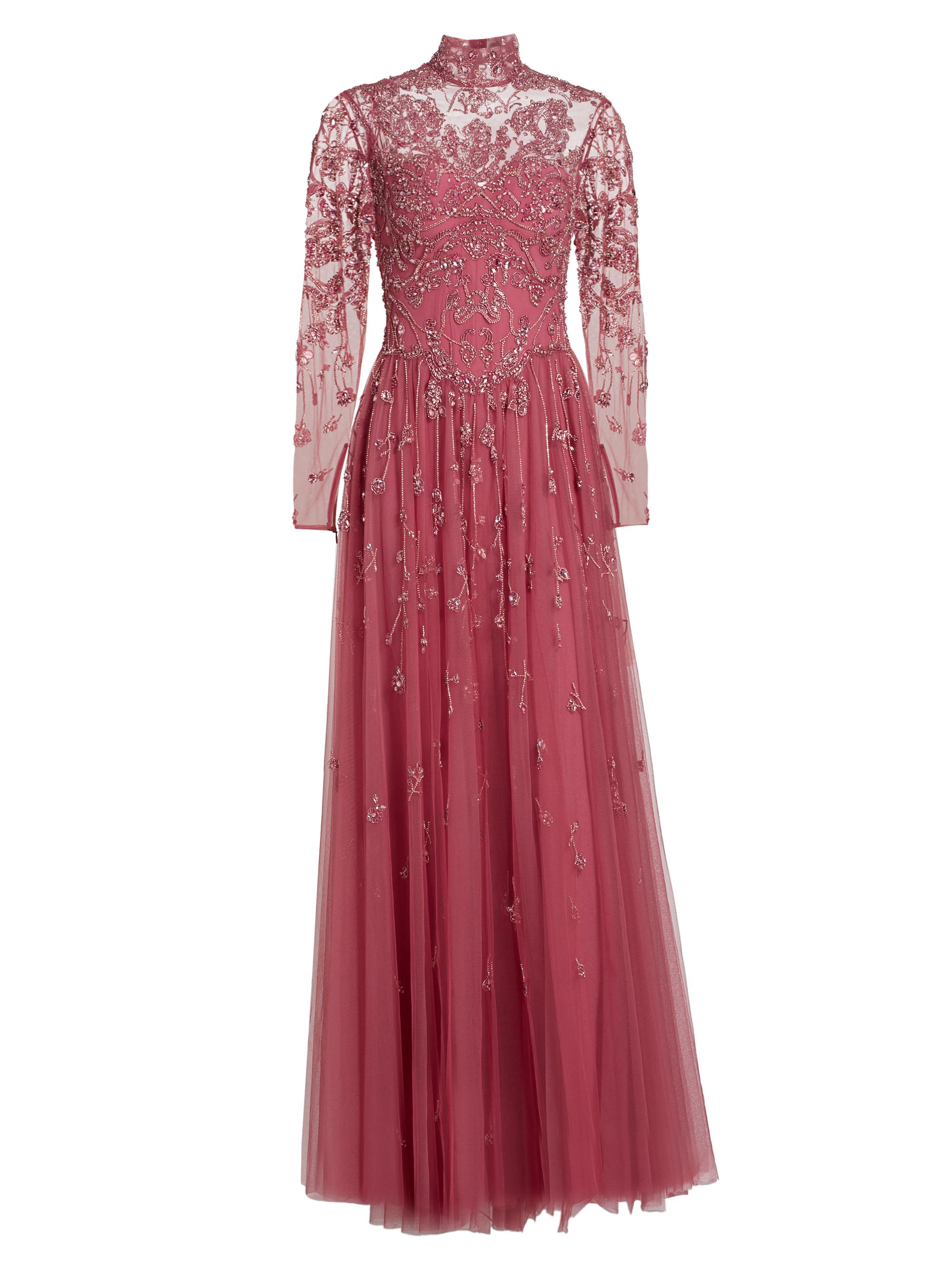 Zuhair Murad Women's Embellished High Neck Gown - Dusty Rose