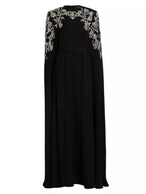 zuhair murad bead embroidered tea length dress