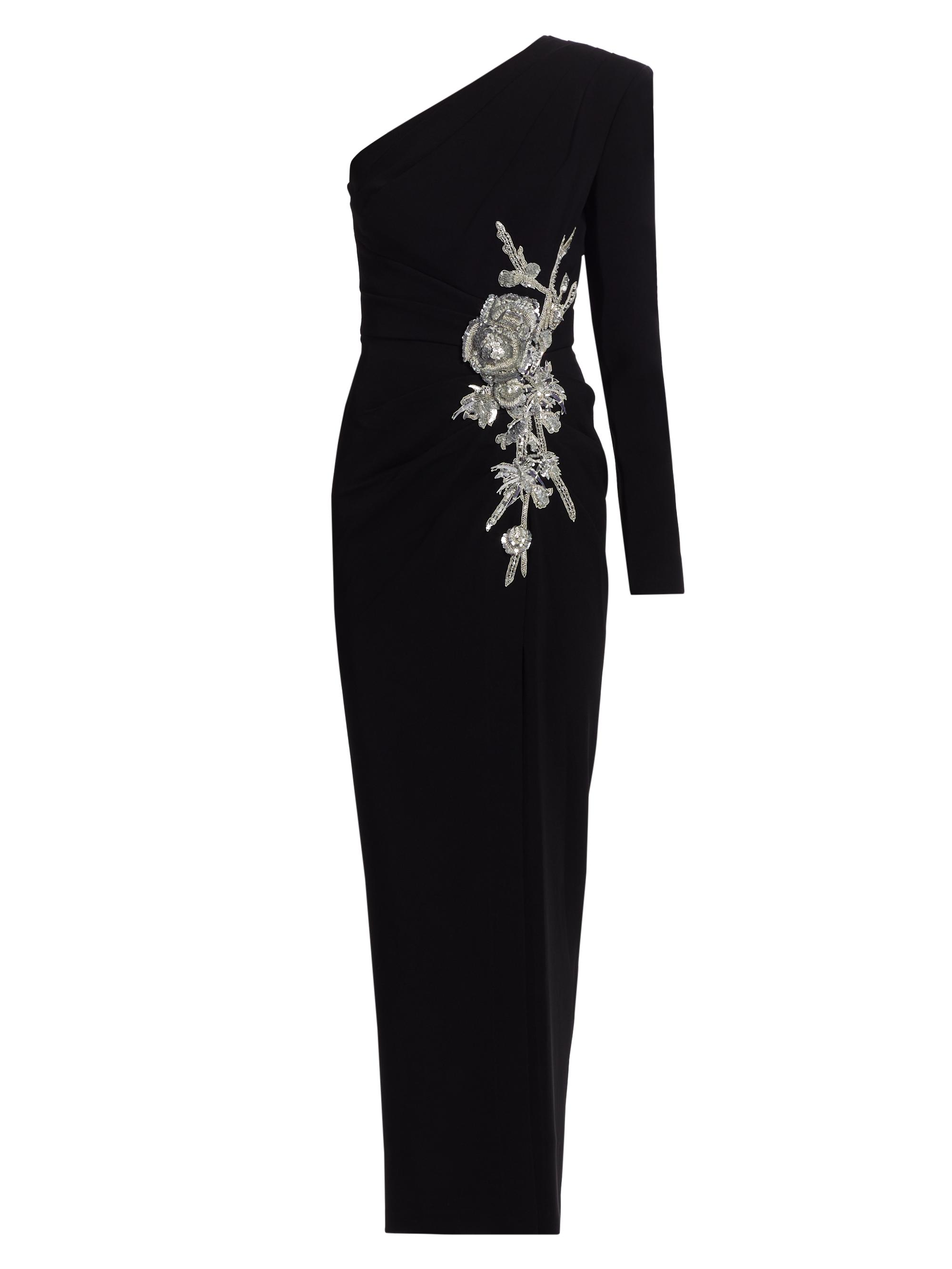 Zuhair Murad Women's Embellished One-Shoulder Body-Con Gown - Black Silver