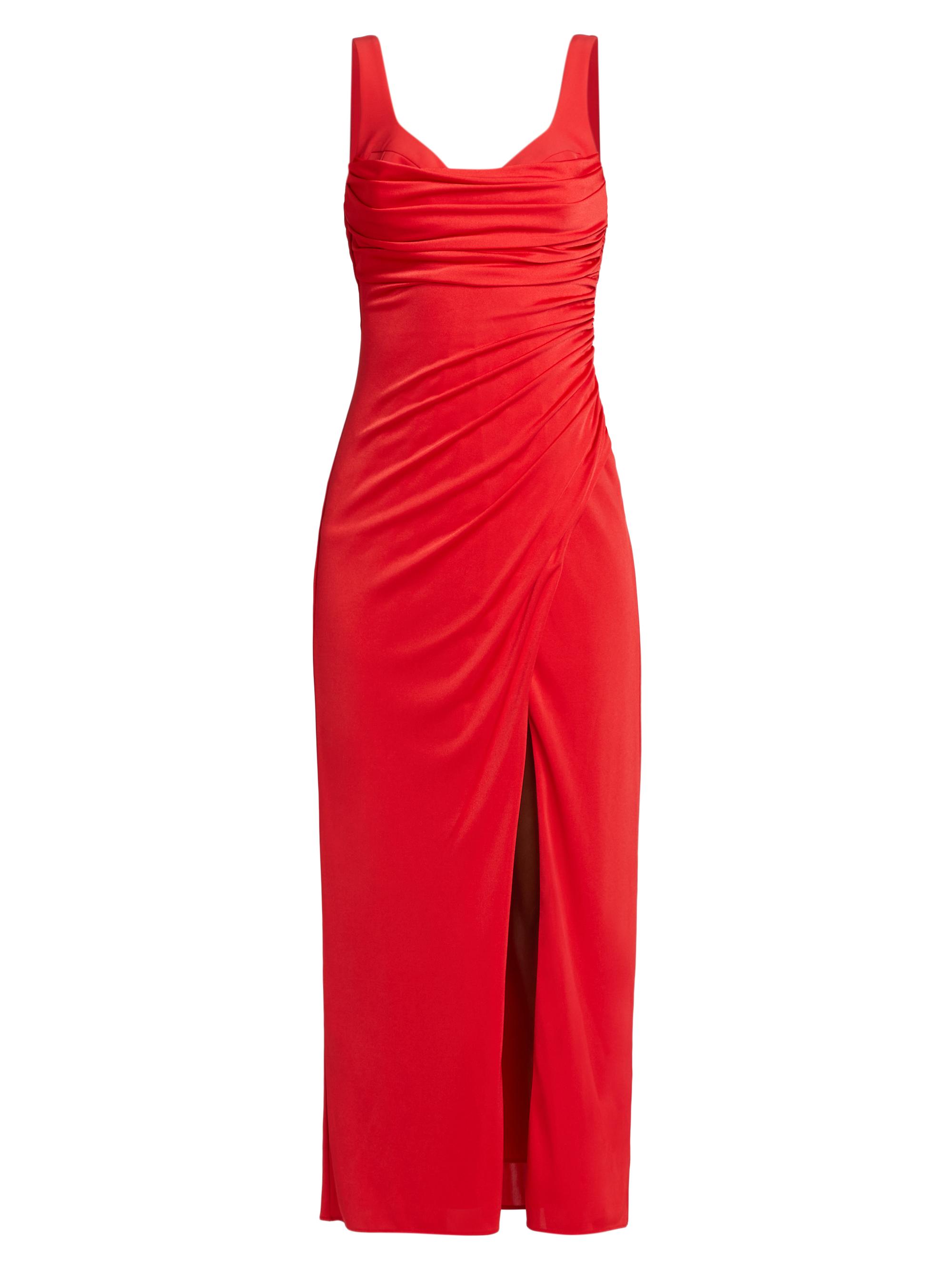 ML Monique Lhuillier Women's Mae Gathered Jersey Maxi Dress - Scarlett