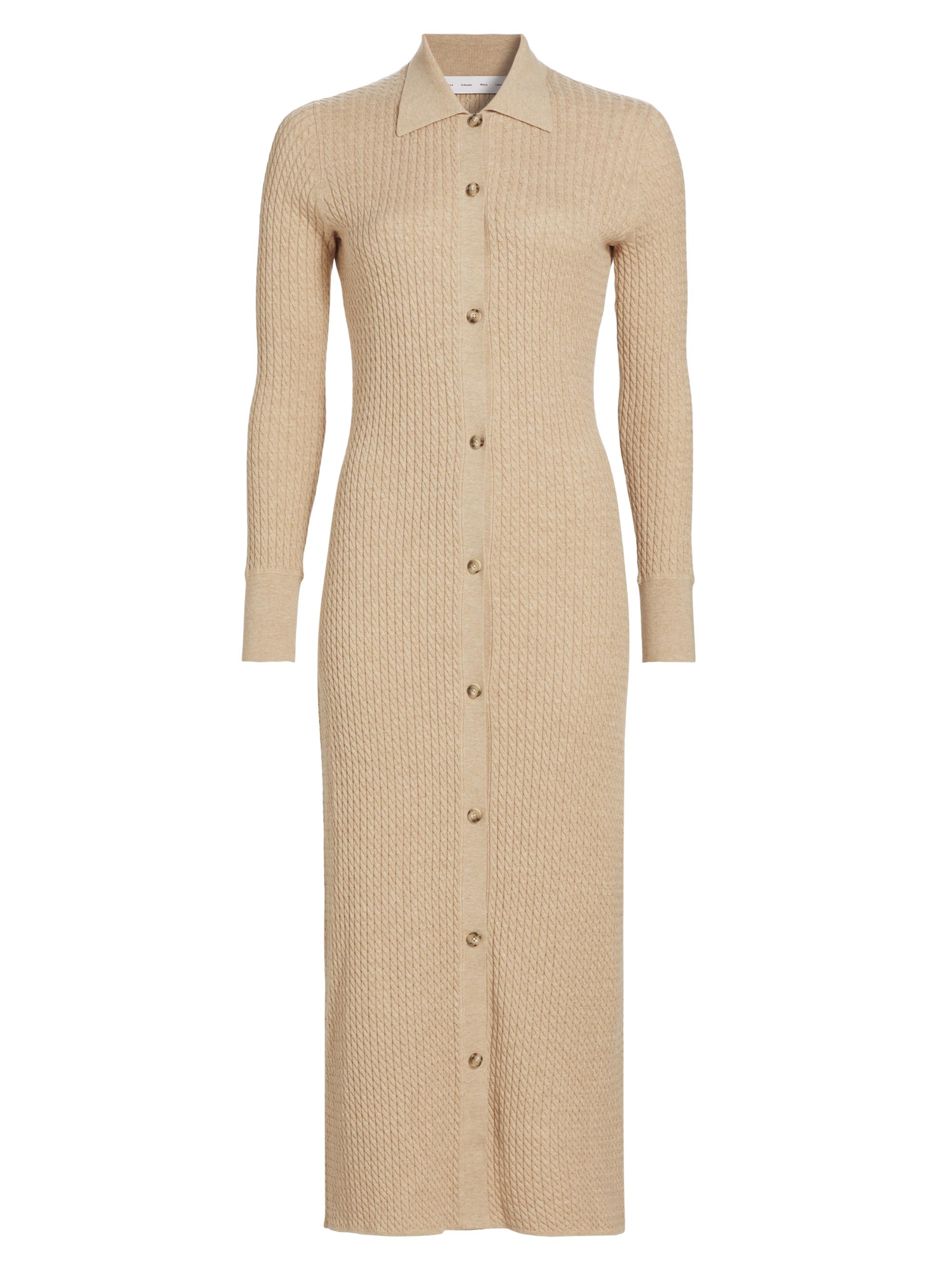 Proenza Schouler White Label Women's Phillips Micro-Cable-Knit Dress - Cashew