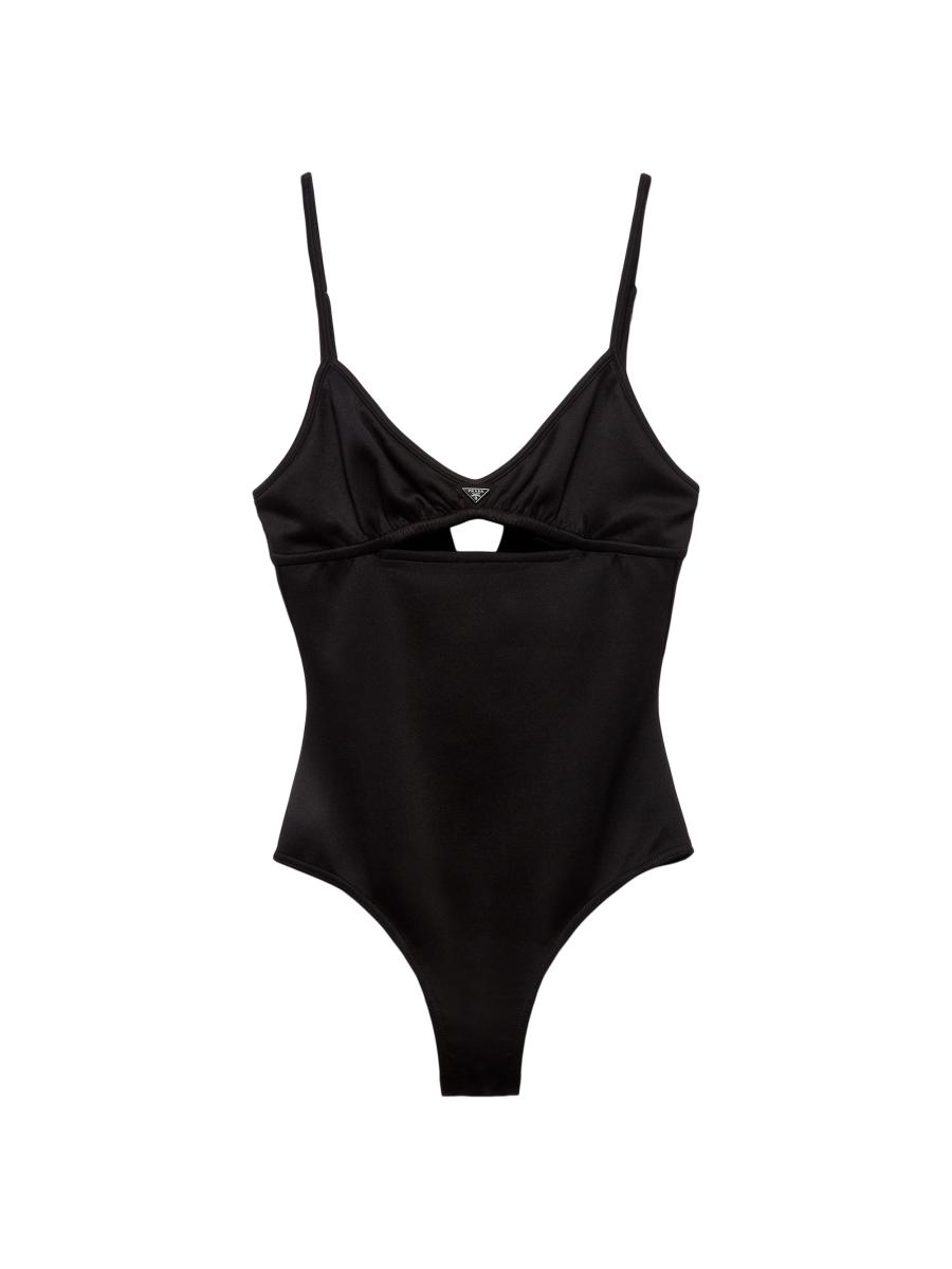 【関税&送料込】Prada Black Stretch Nylon Swimsuit Prada Swimsuits in Black | Lyst