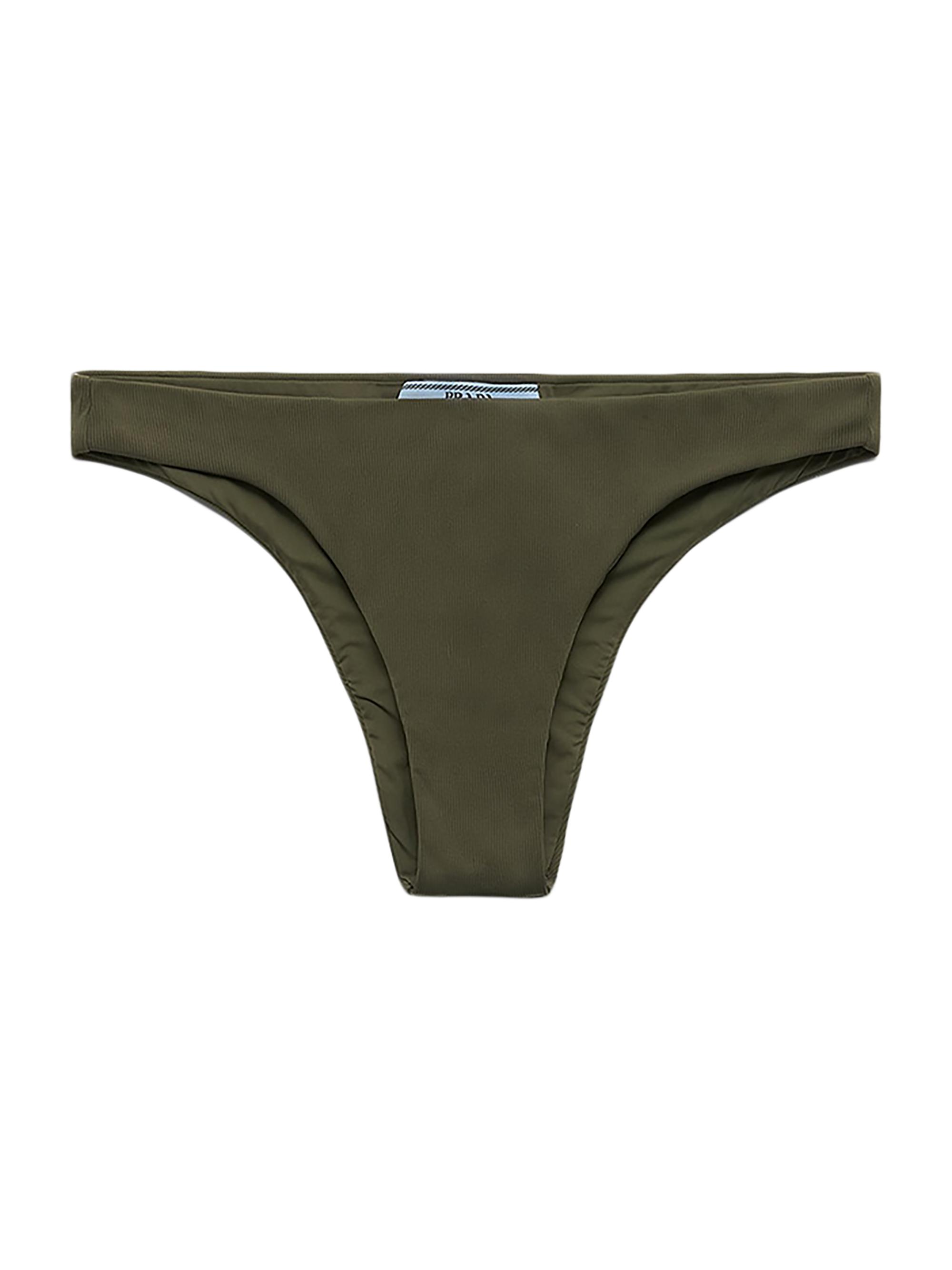 Prada Women's Ribbed Knit Bikini Bottom - Green