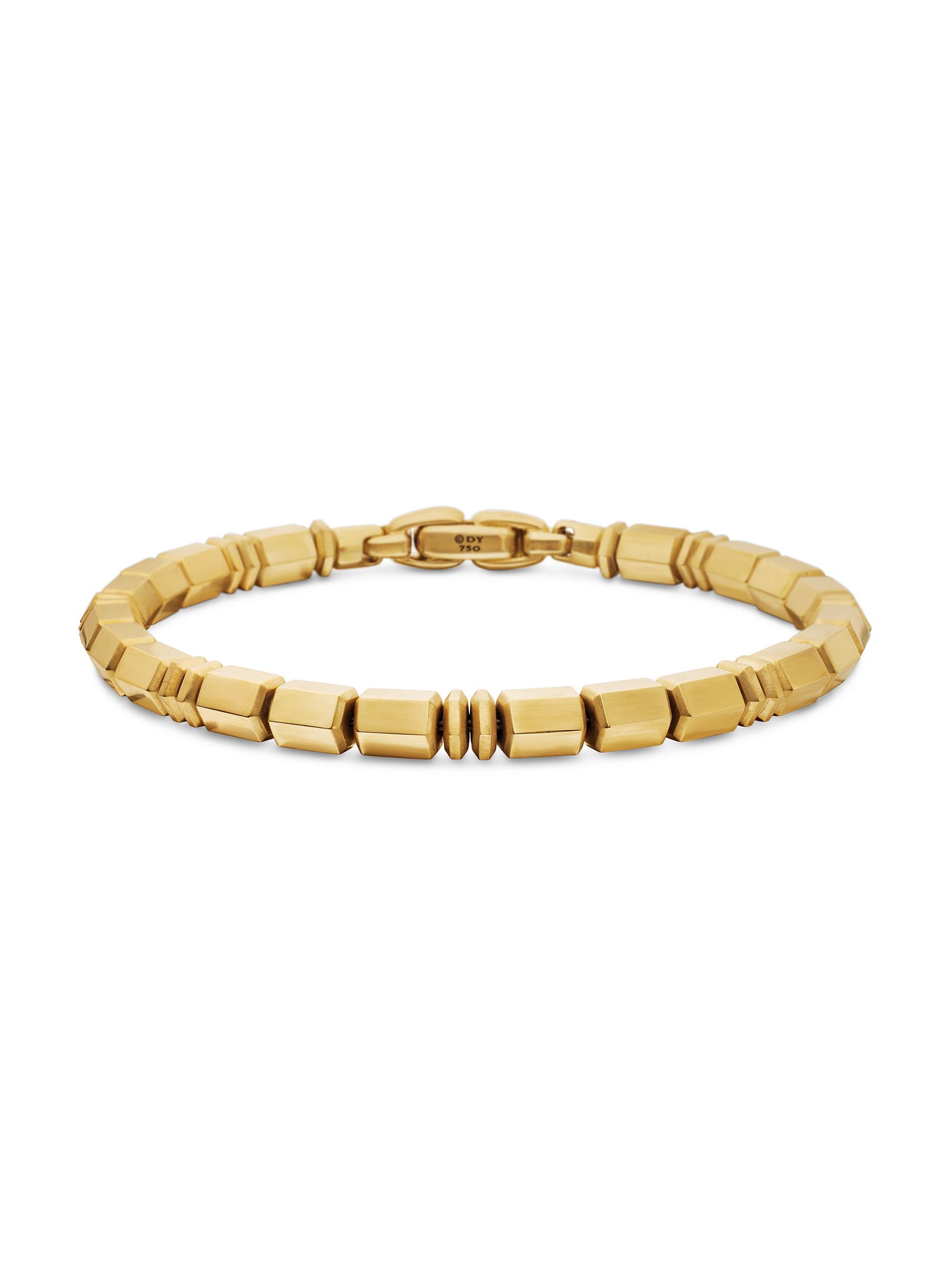David Yurman Men's Spiritual Beads Bracelet in 18K Yellow Gold, 6MM - Gold