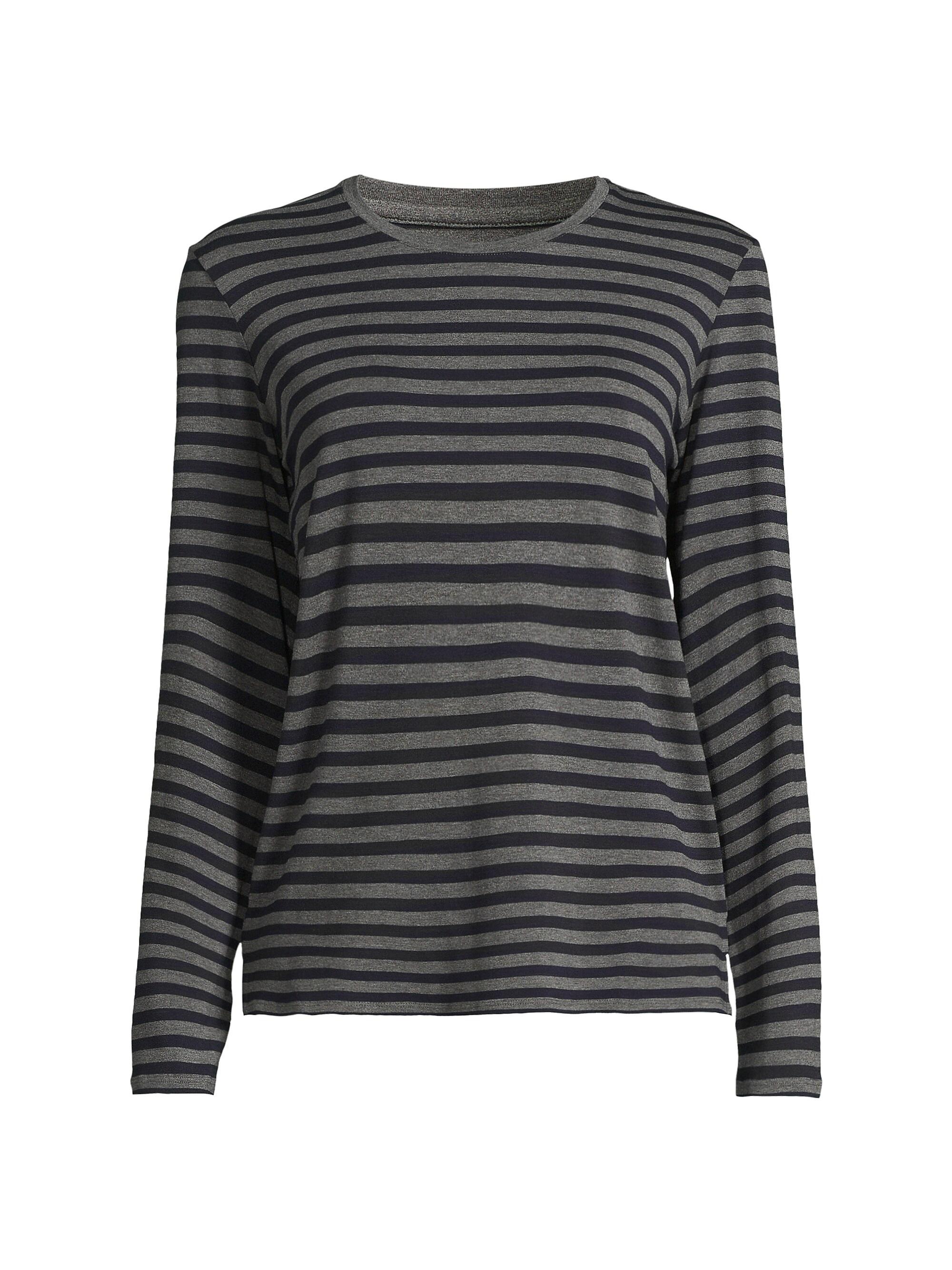 Majestic Filatures Women's Striped Long-Sleeve T-Shirt - Flanelle