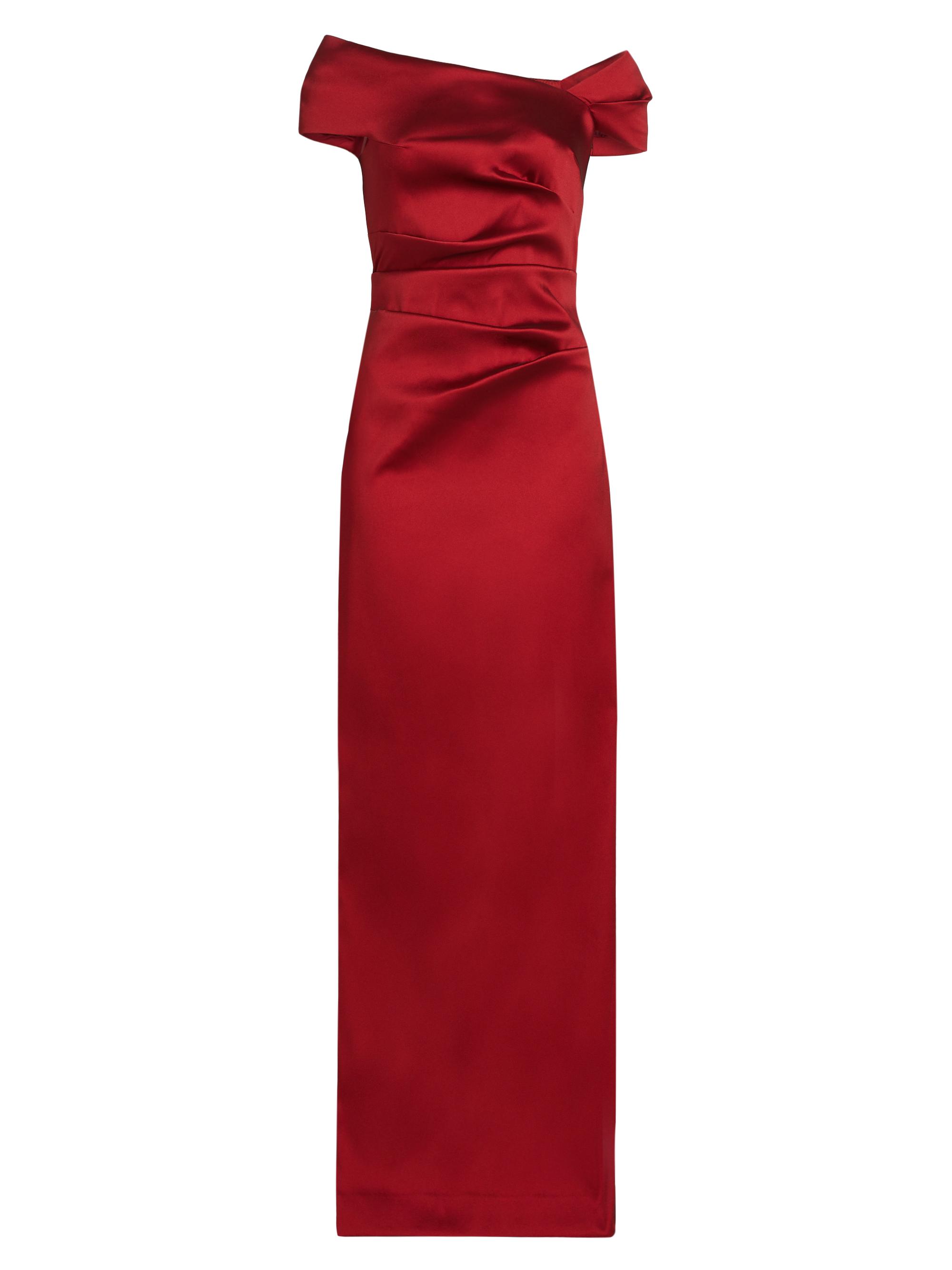 Teri Jon by Rickie Freeman Women's Satin Off-The-Shoulder Gown - Garnet