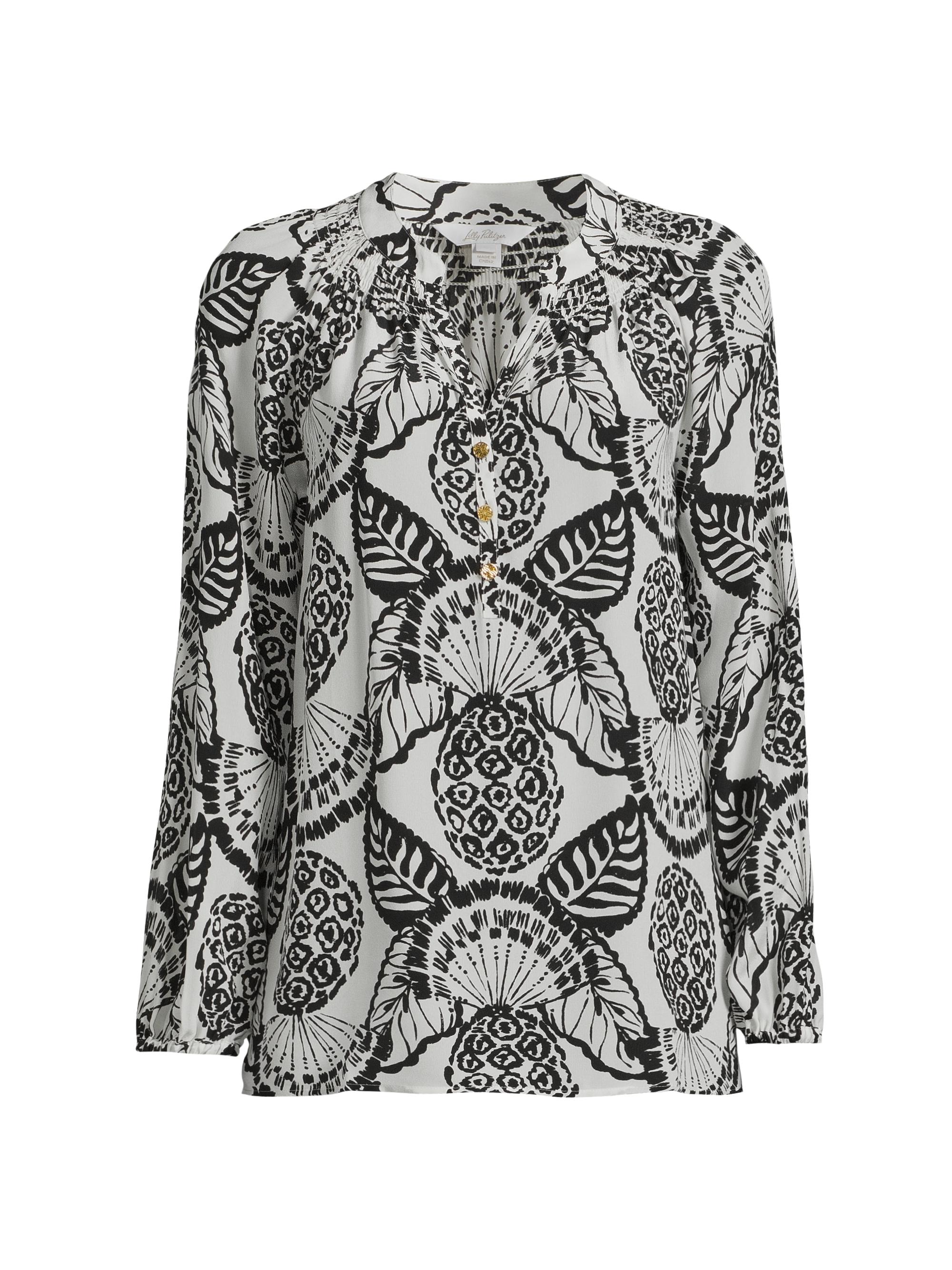 Lilly Pulitzer Women's Elsa Silk Print Top - Coconut Pineapple