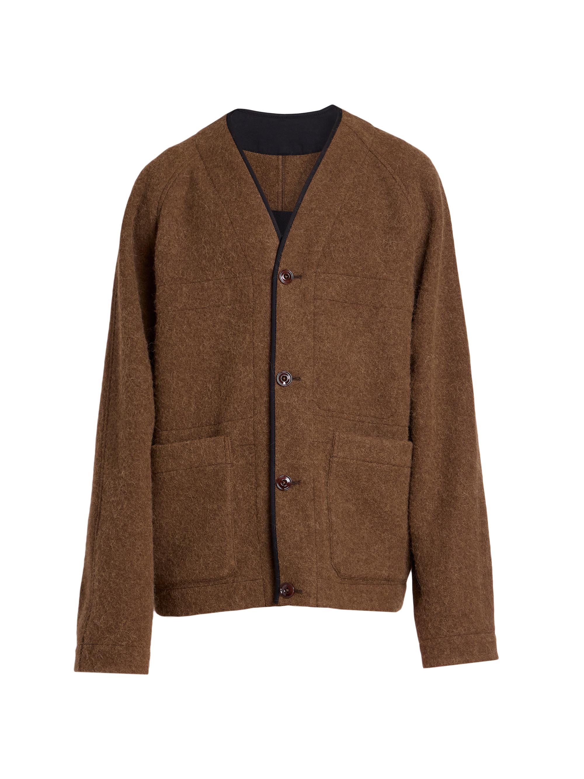 Lemaire Men's Alpaca & Wool-Blend Raglan Cardigan - Brown