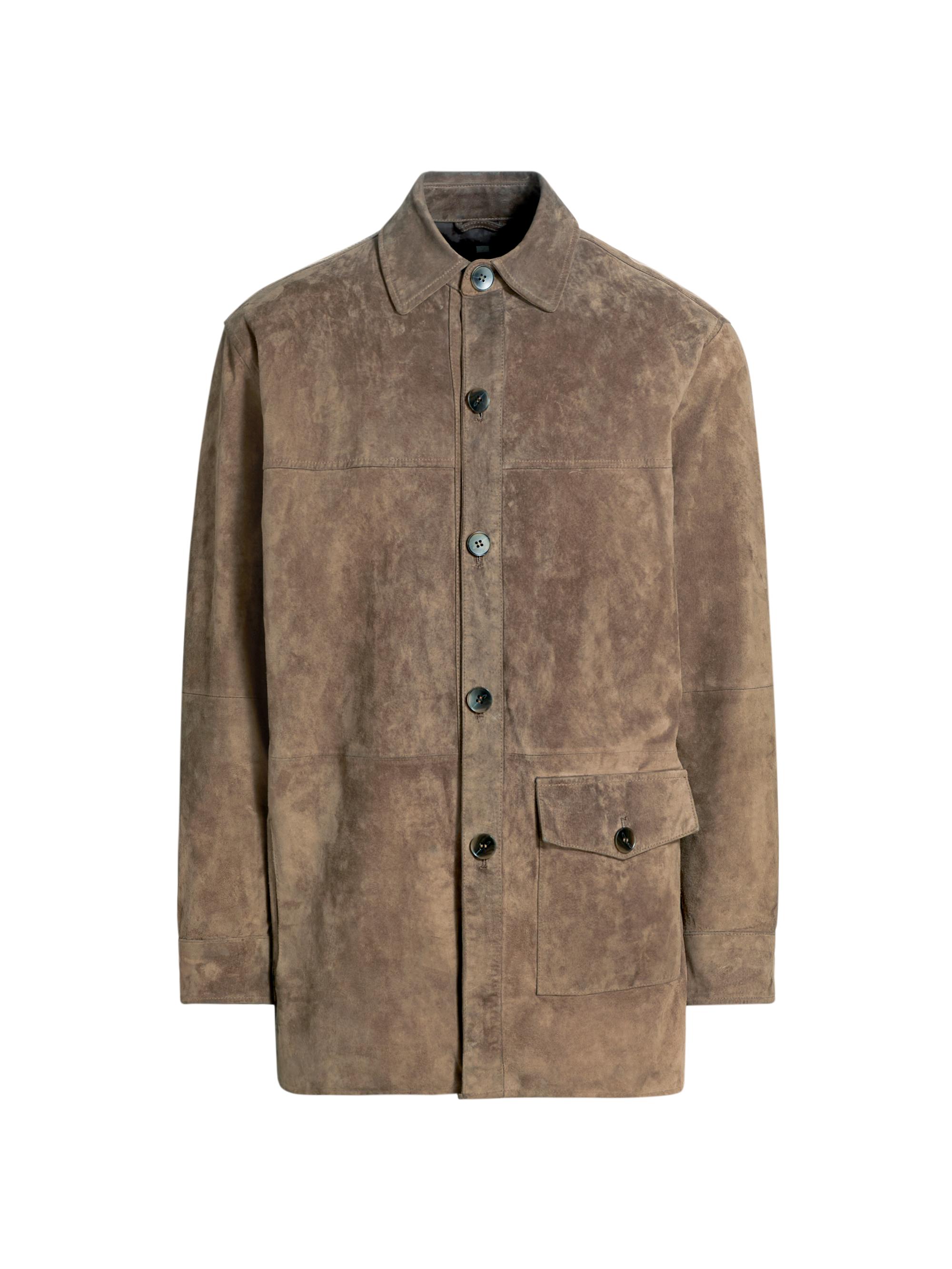Áwet Men's Yoel Distressed Suede Jacket - Acorn Distress Brown