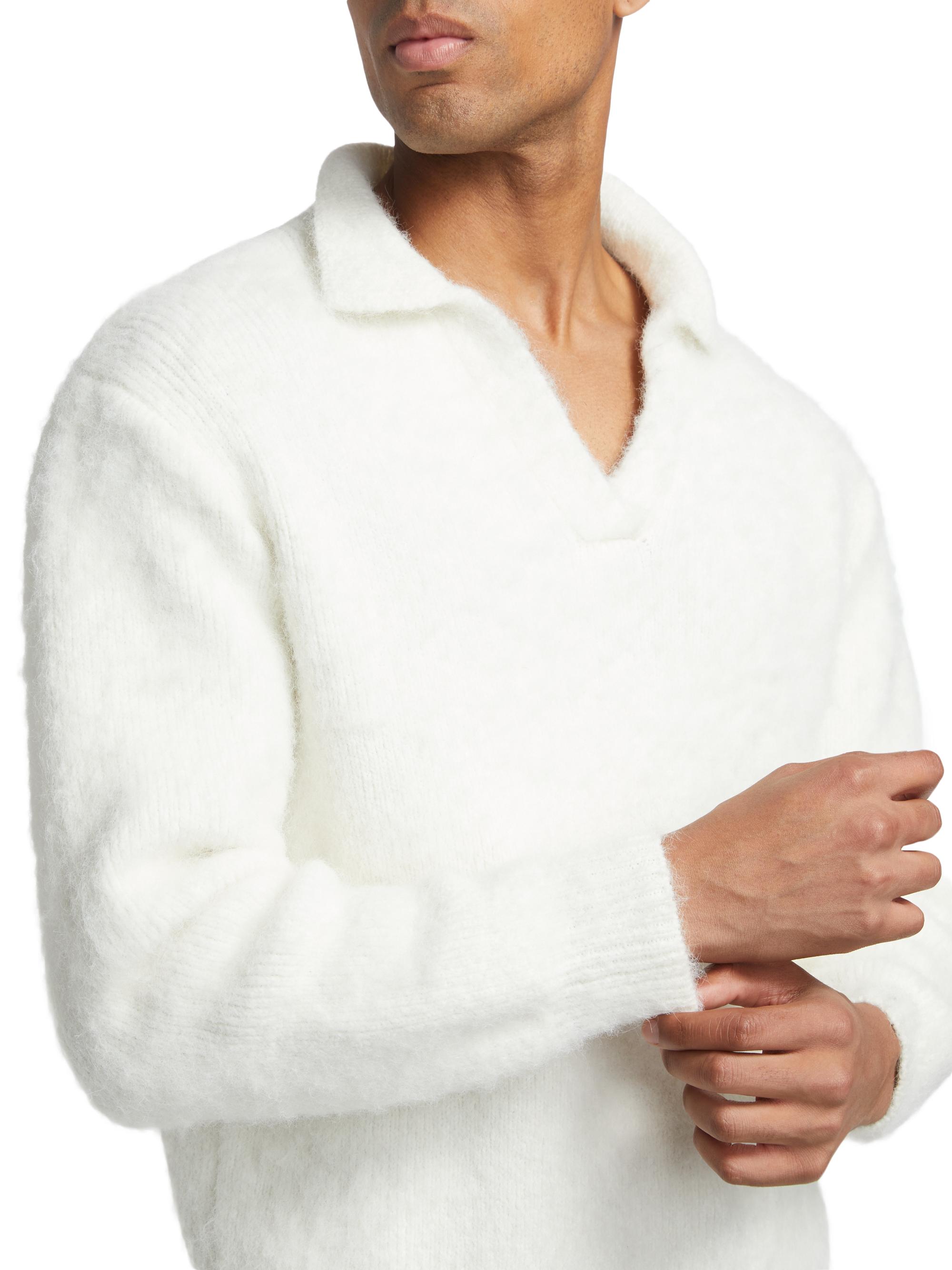 Áwet Halewat Fuzzy Knit Polo Sweater | Saks Fifth Avenue
