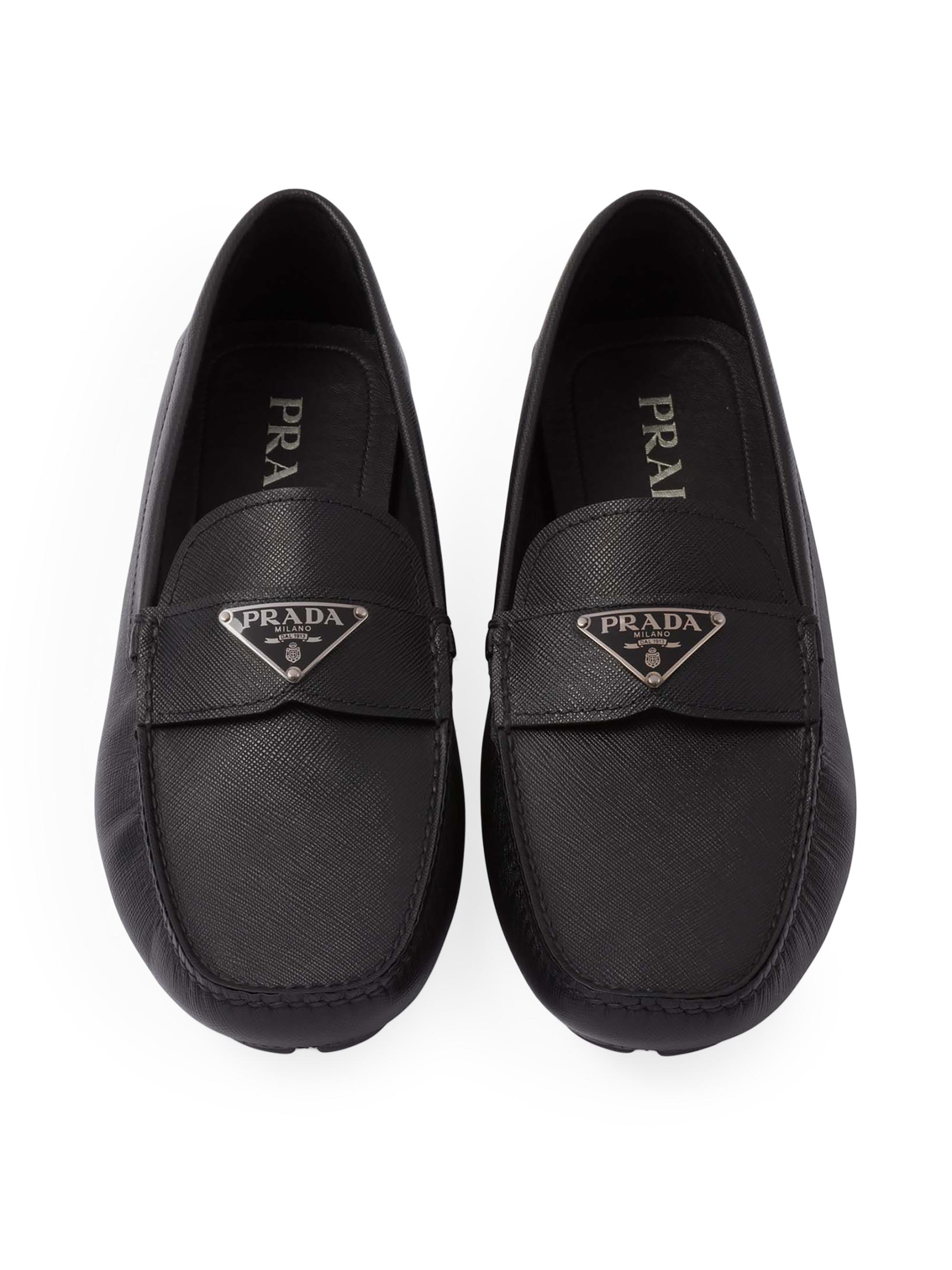 Prada Men's Saffiano Leather Driver Loafers | Saks Fifth Avenue