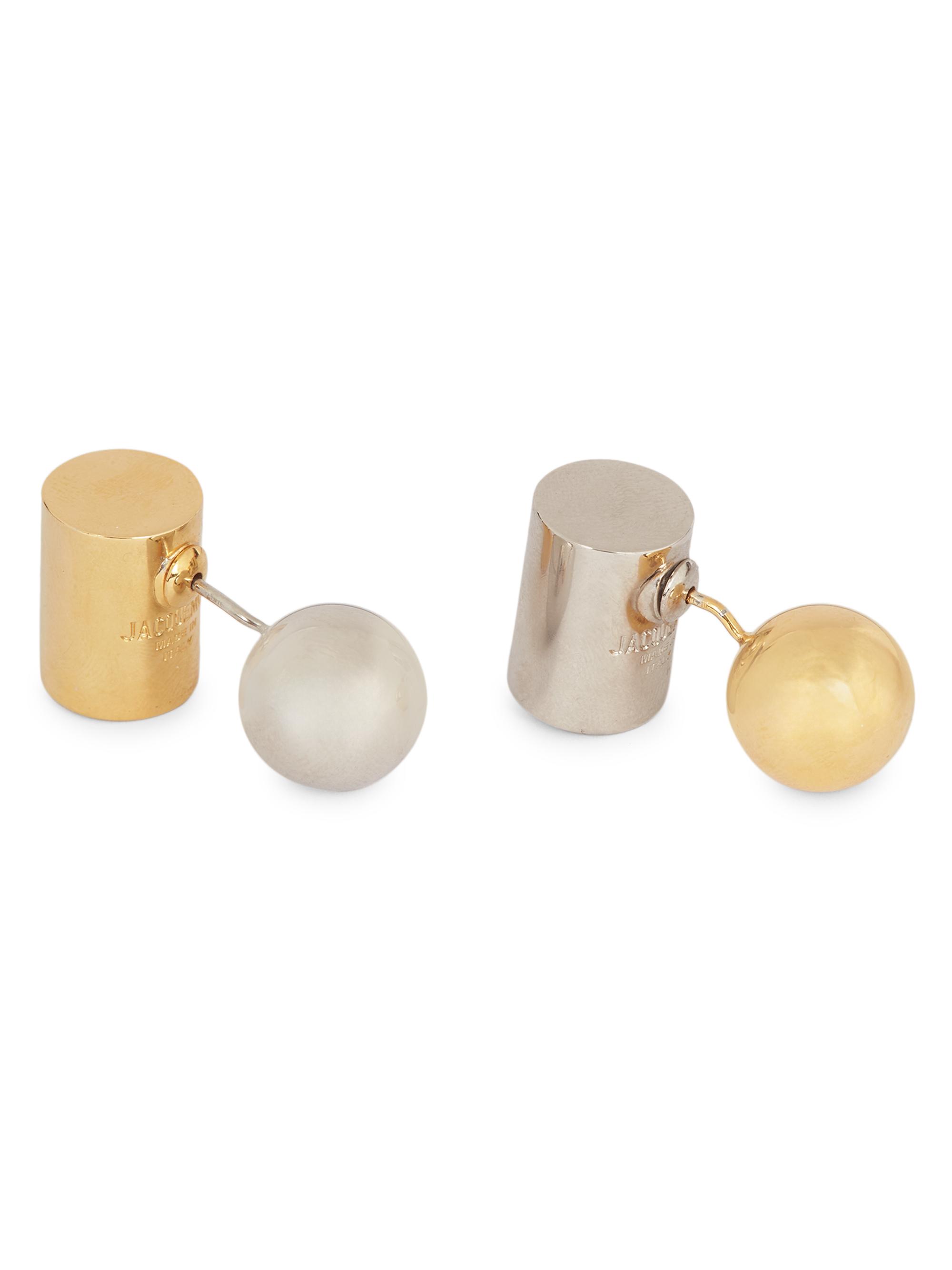 Jacquemus Men's Unisex Les Boucles Brass Bead Earrings - Gold Silver