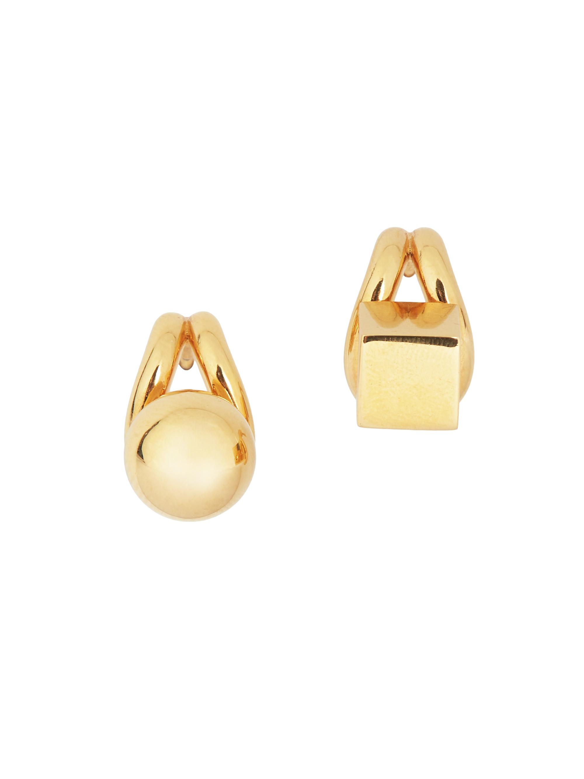 Jacquemus Men's Unisex Les Puces Geometric Brass Earrings - Gold