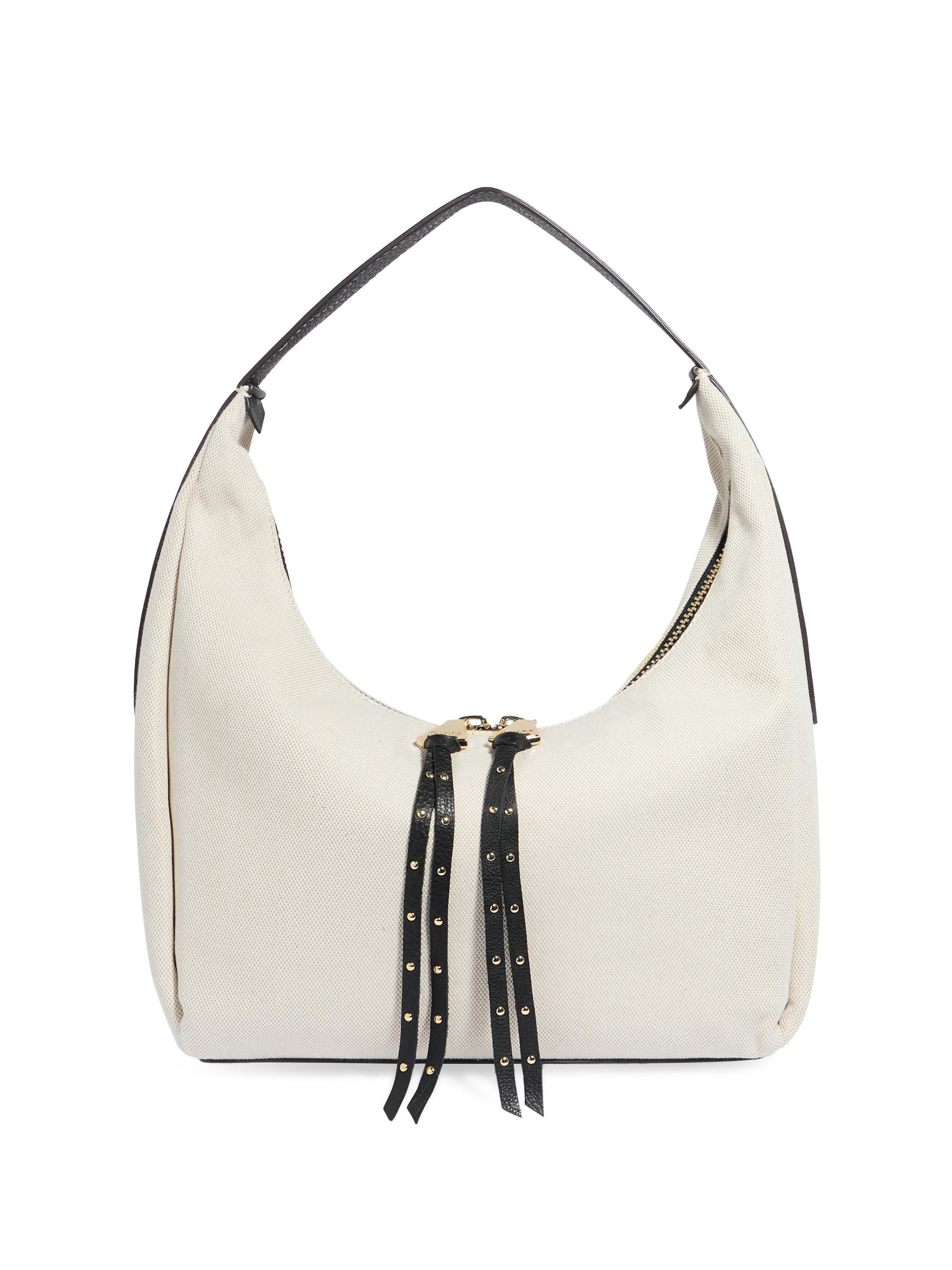 Aimee Kestenberg Women's Hamilton Canvas and Leather Hobo Bag - Natural