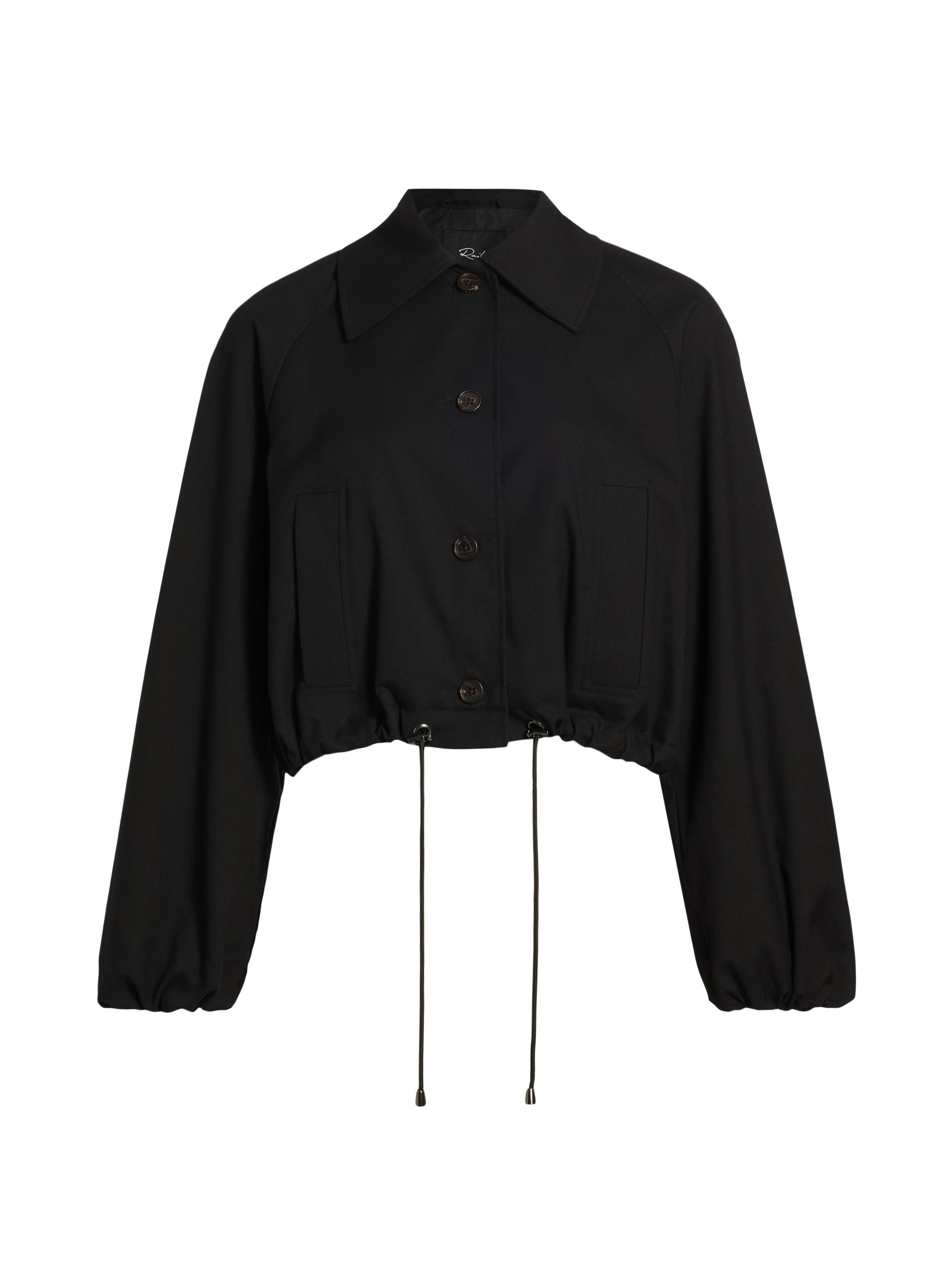 Rails Women's North Twill Drawcord Crop Jacket - Black Twill