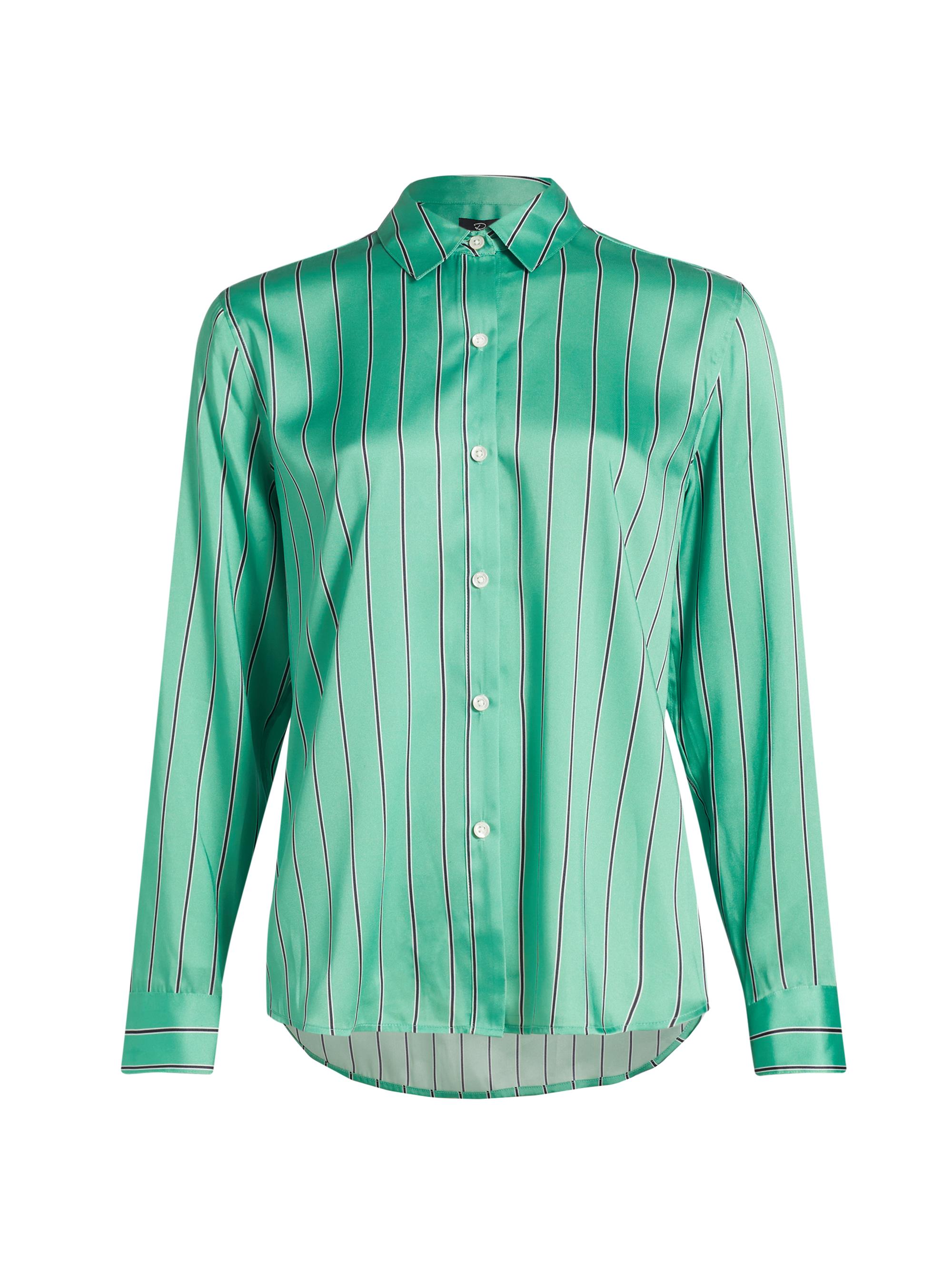Rails Women's Elias Striped Satin Shirt - Basil Stripe