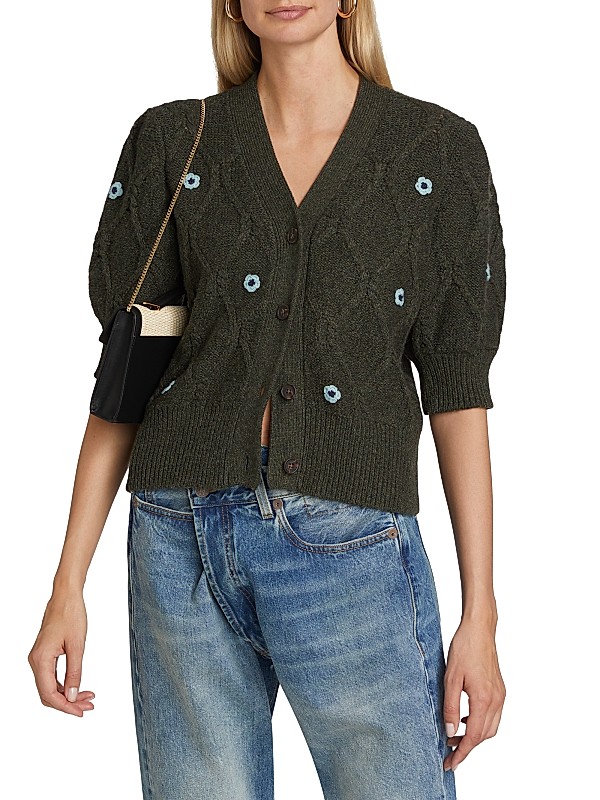 Shop Rails Isla Fisherman Floral Puff-Sleeve Cardigan | Saks Shop Rails Isla Fisherman Floral Puff-Sleeve Cardigan | Saks