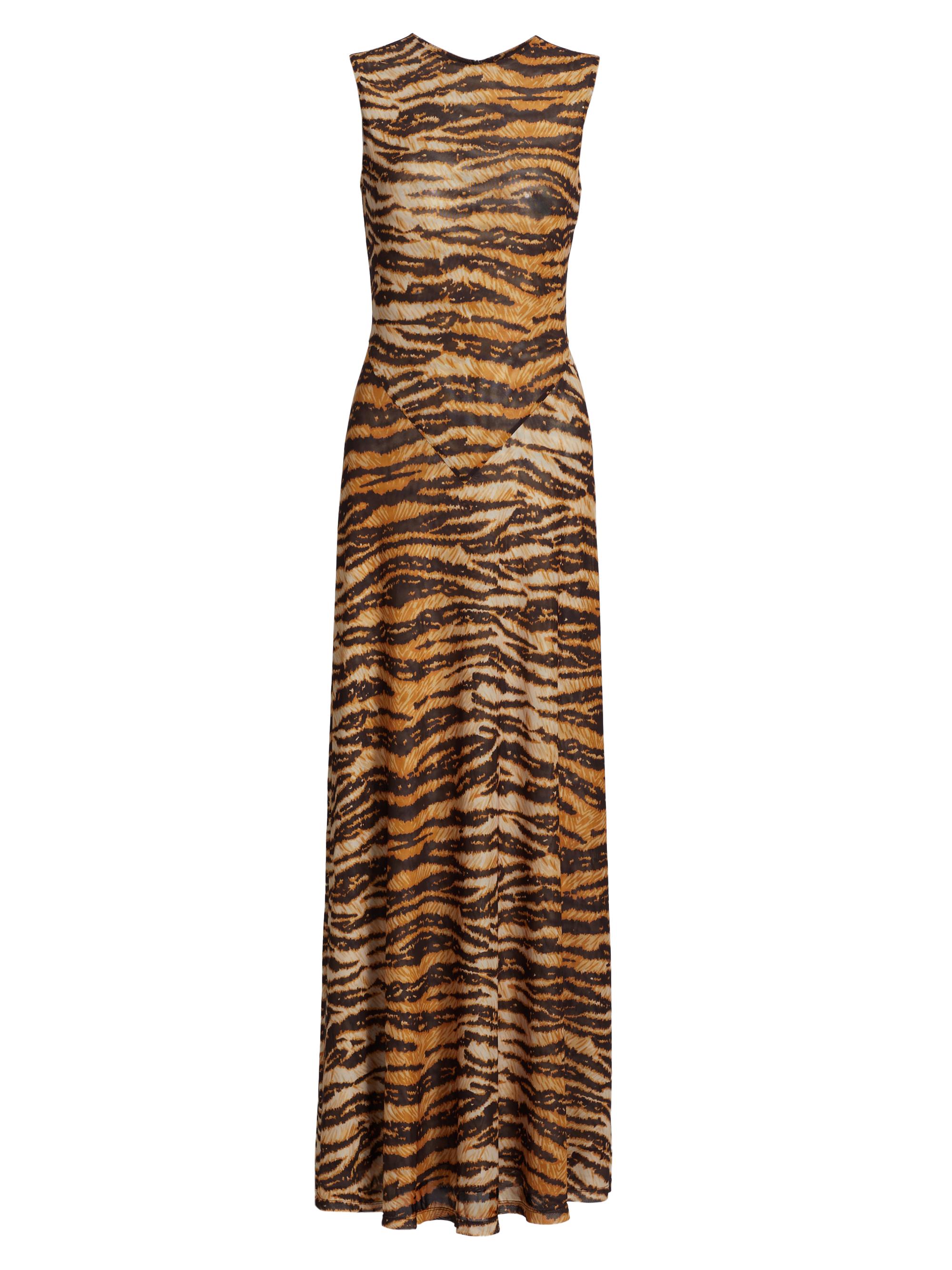 Ronny Kobo Women's Unzina Tiger Stripe A-Line Maxi Dress - Tiger Print