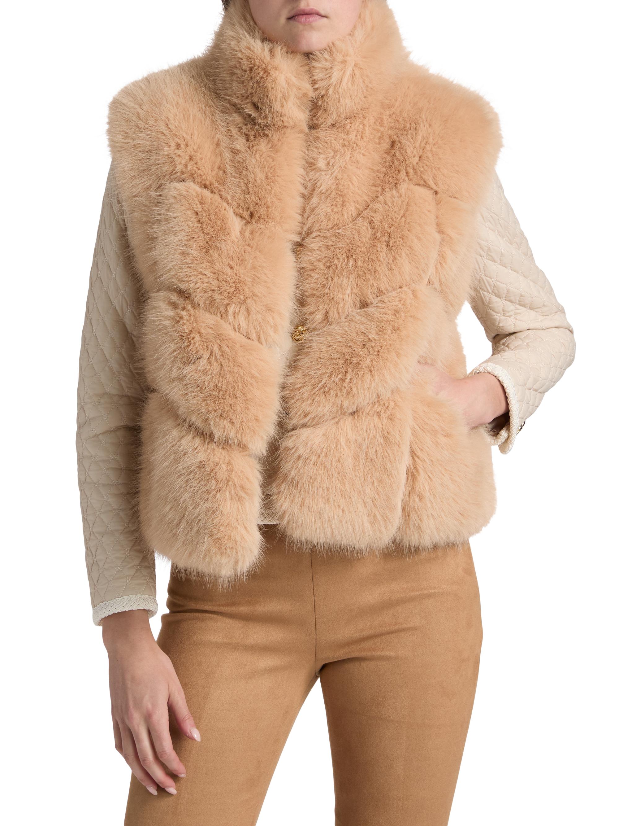 Generation Love Rosario Chevron Faux-Fur Vest | Saks Fifth Avenue