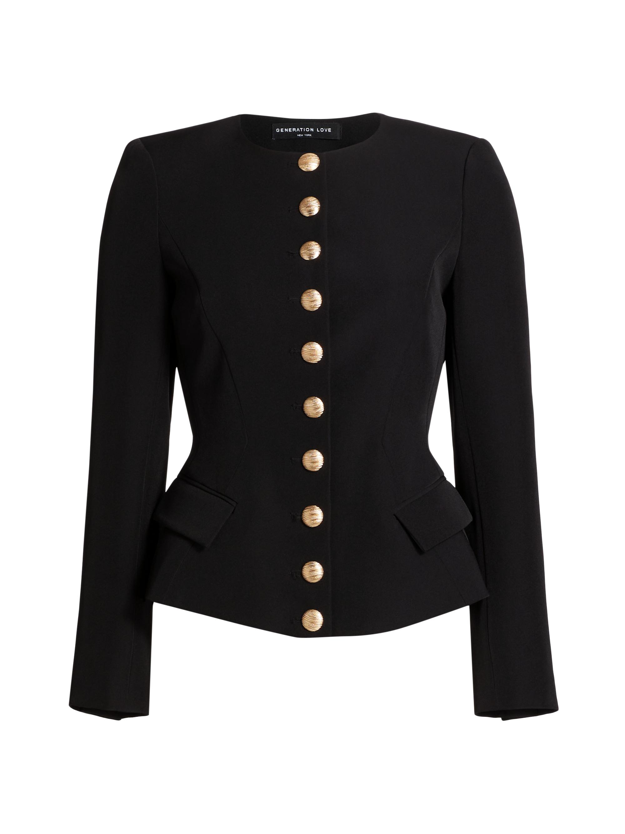 Generation Love Women's Ophelia Crepe Peplum Blazer - Black
