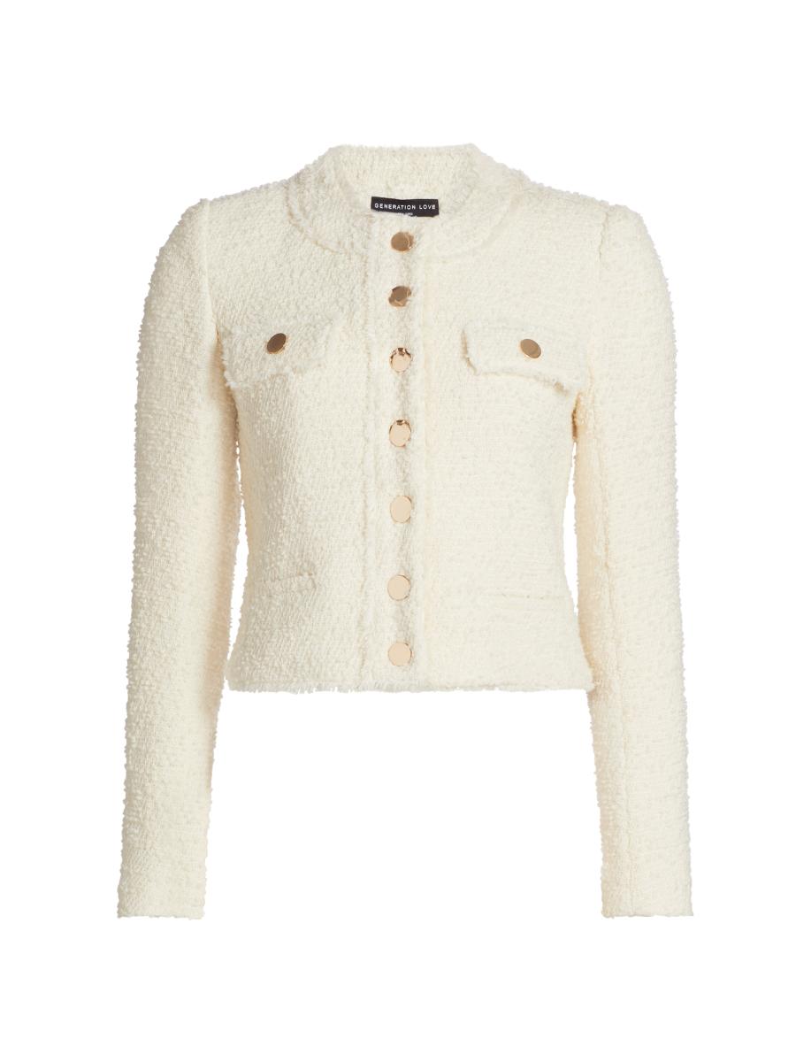 ecru] Shimmer Tweed Jacket
