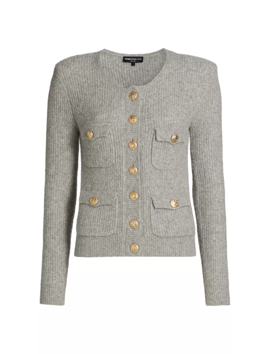 Tight Hem Rib Cardigan (ls52530T)