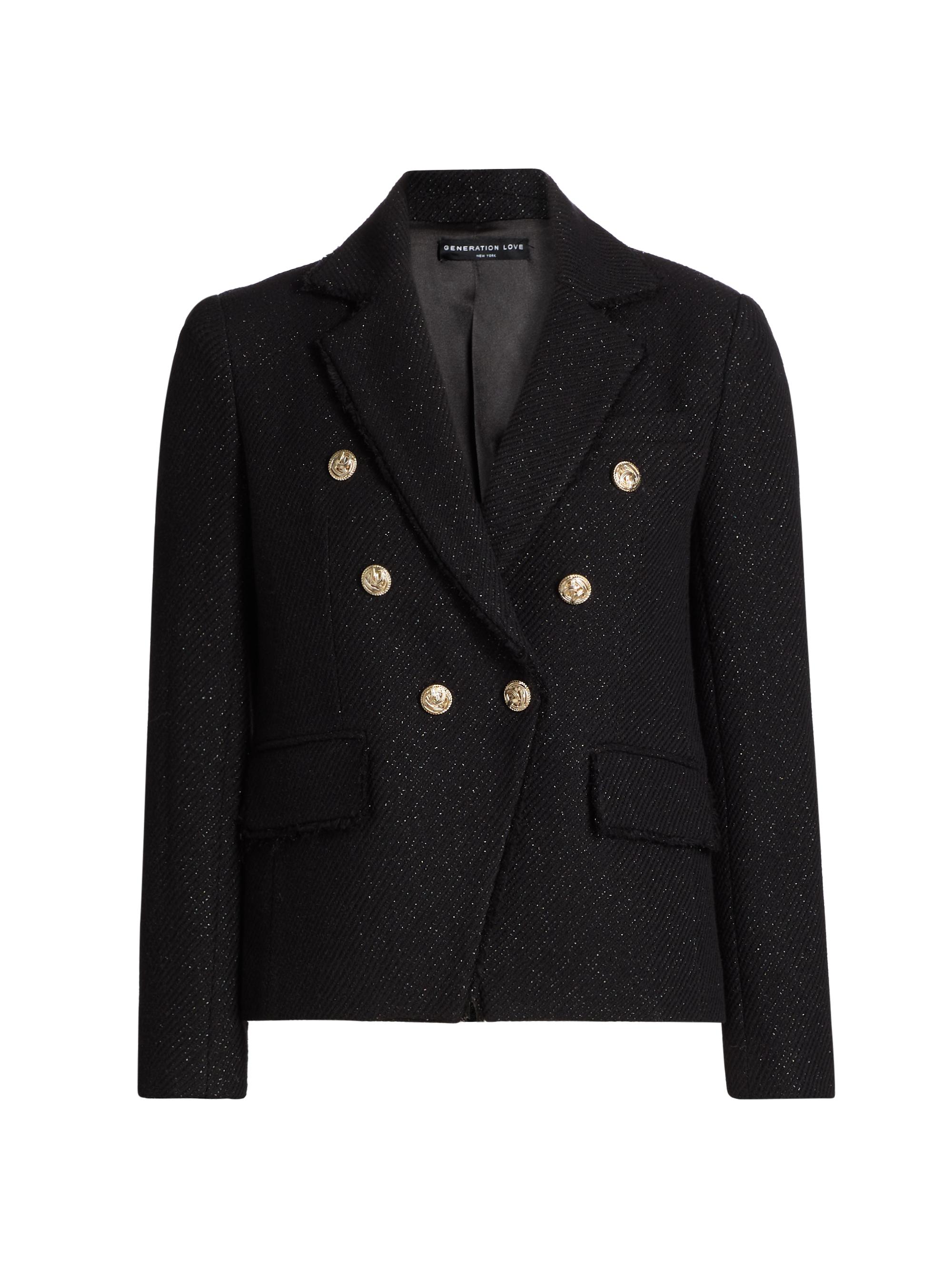 Generation Love Women's Eliza Fitted Tweed Blazer - Black