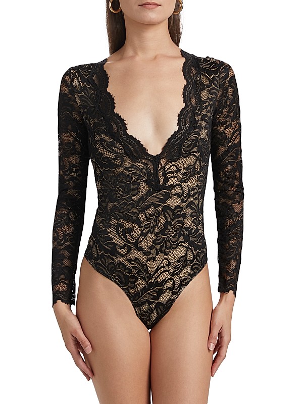 Shop Generation Love Alessia Lace V-Neck Bodysuit | Saks Shop Generation Love Alessia Lace V-Neck Bodysuit | Saks