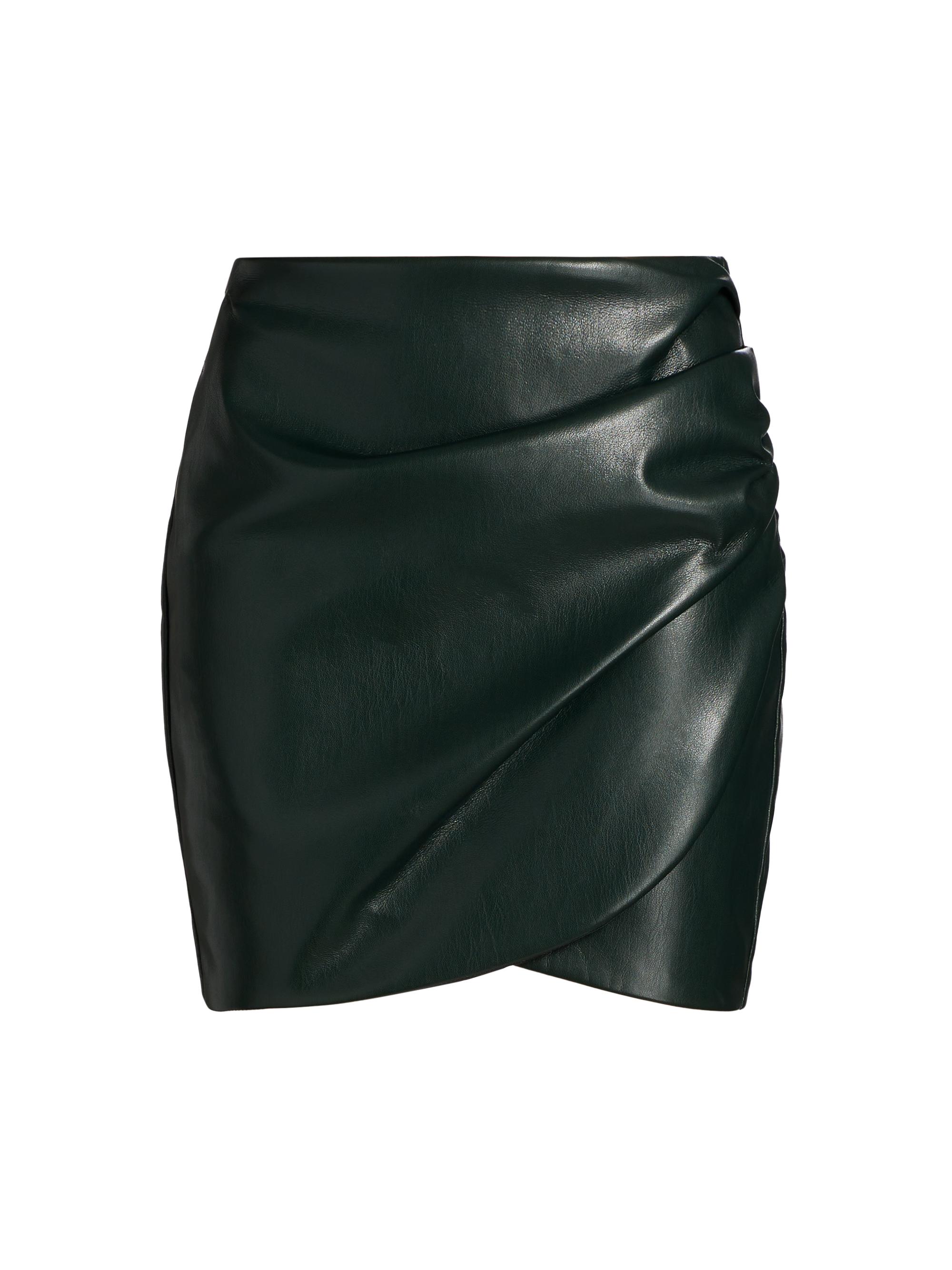 新品【YENN 2025 SPRING】FAUX LEATHER MINI Metallic Faux Leather Mini Skirt | Karen Millen