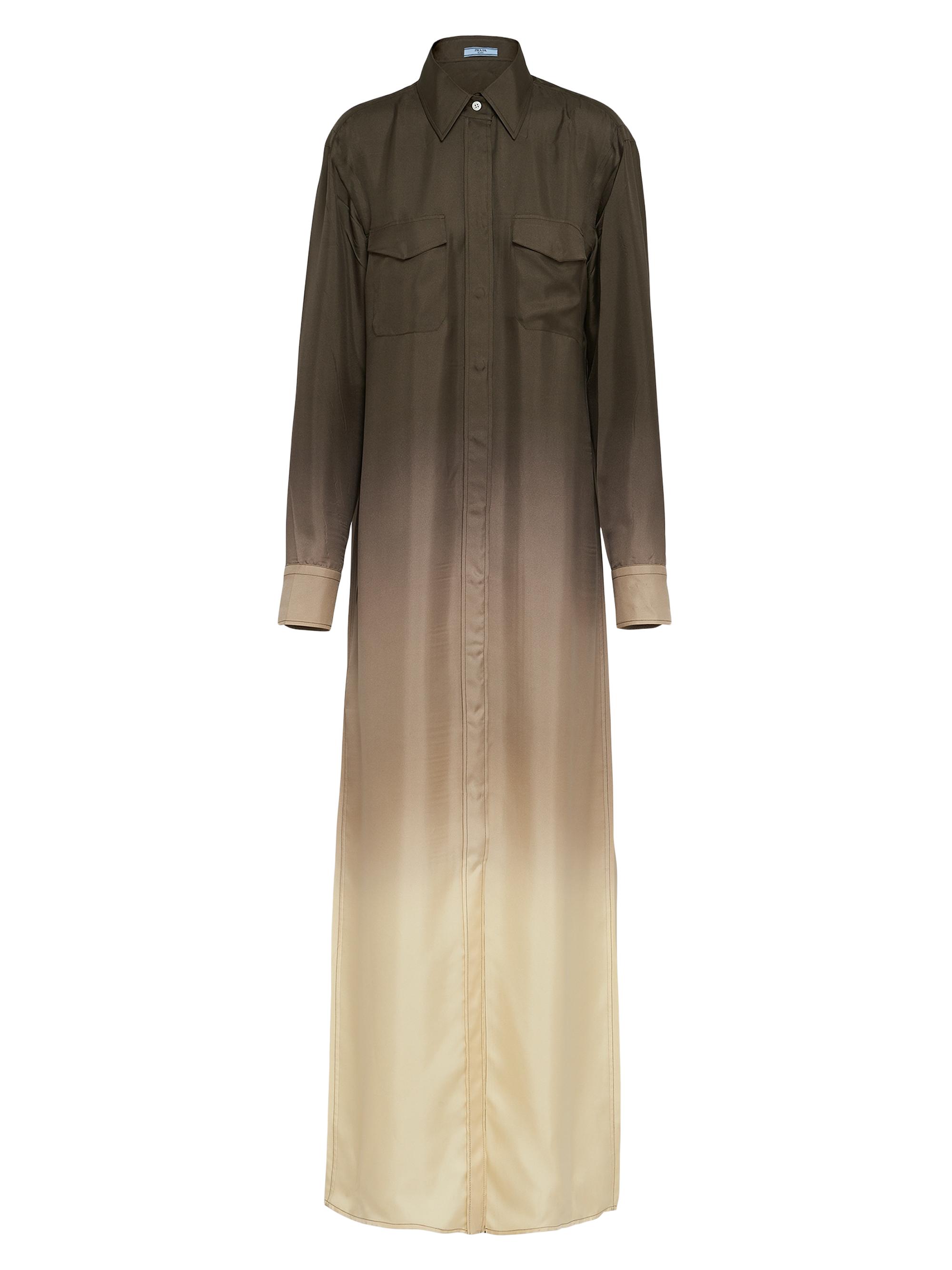 Prada Women's Long Silk Twill Dress - Green