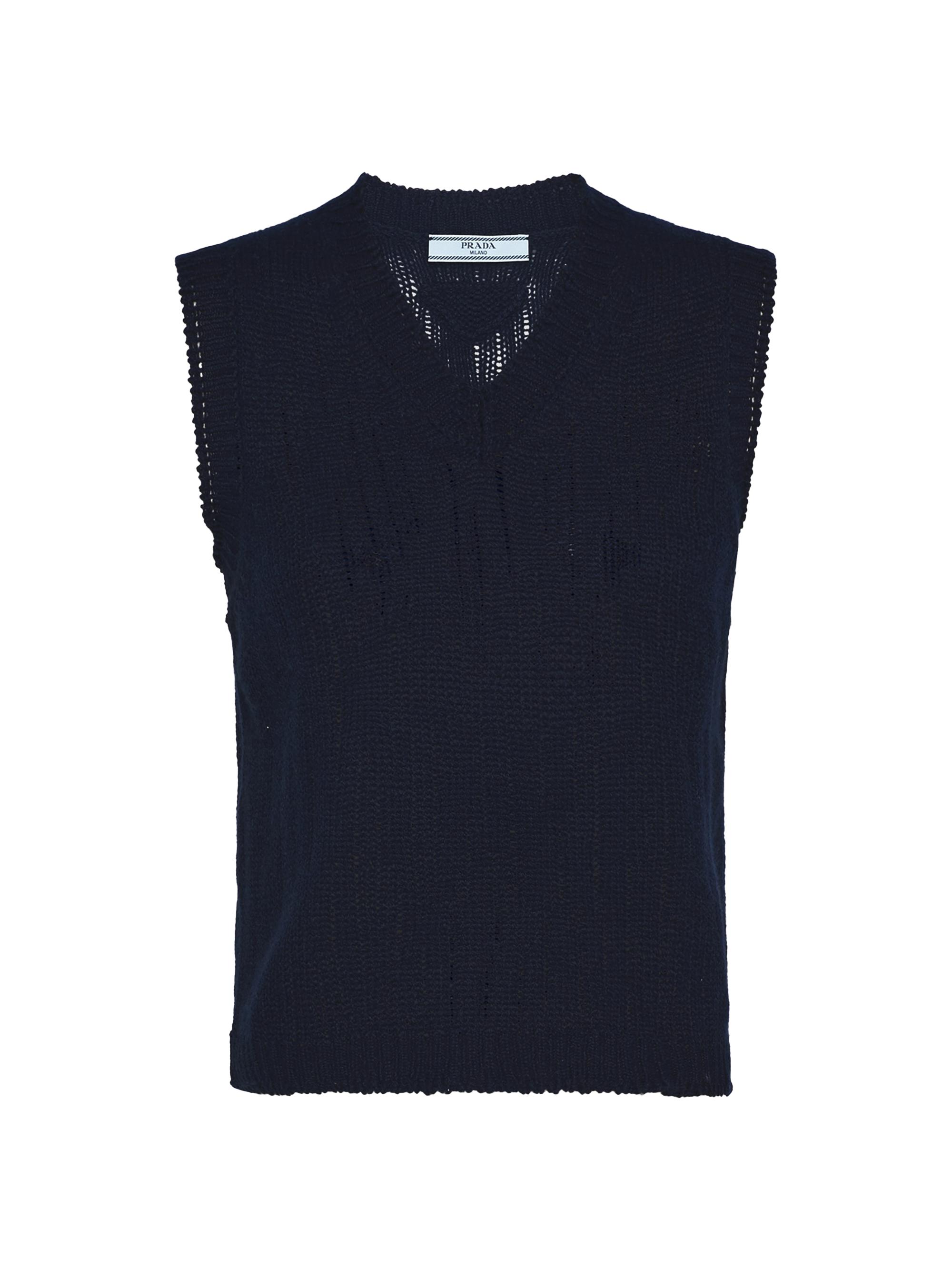Prada Women's Cashmere Vest Sweater - Blue