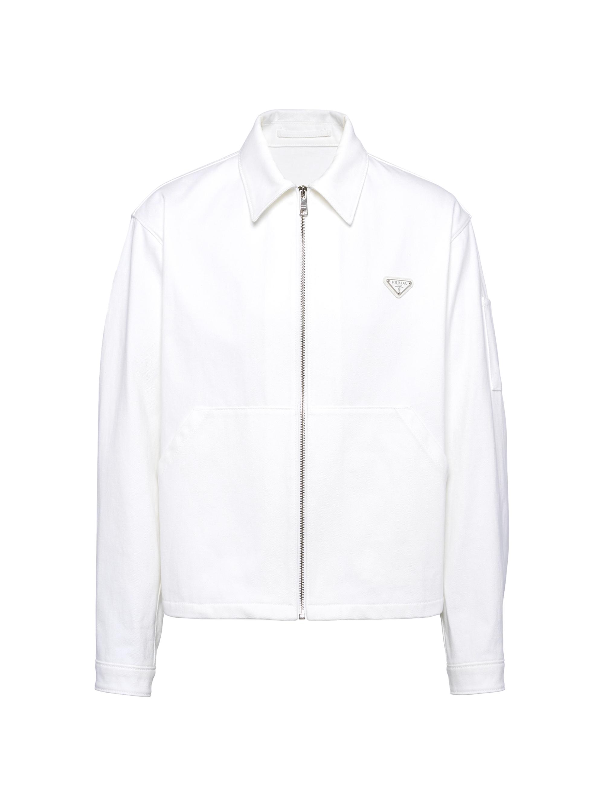 Prada Men's Bull Denim Blouson Jacket - White