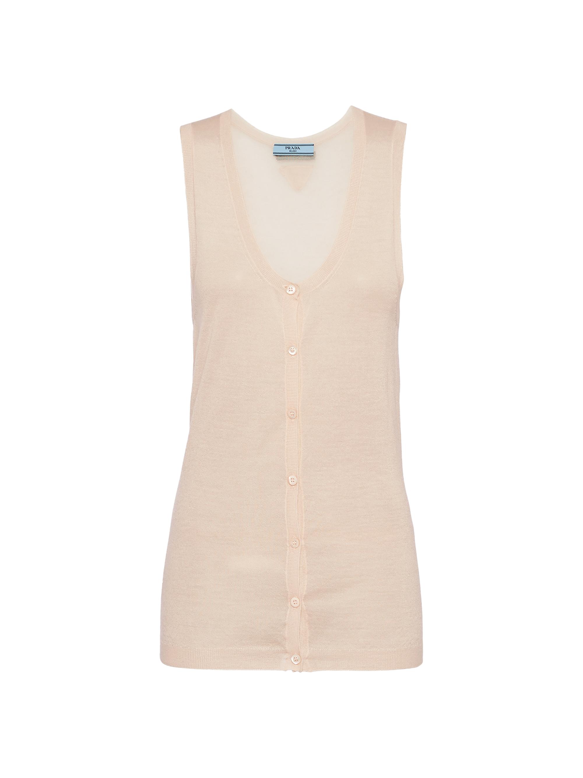 Prada Women's Cashmere and Silk Tank Top - Beige Khaki
