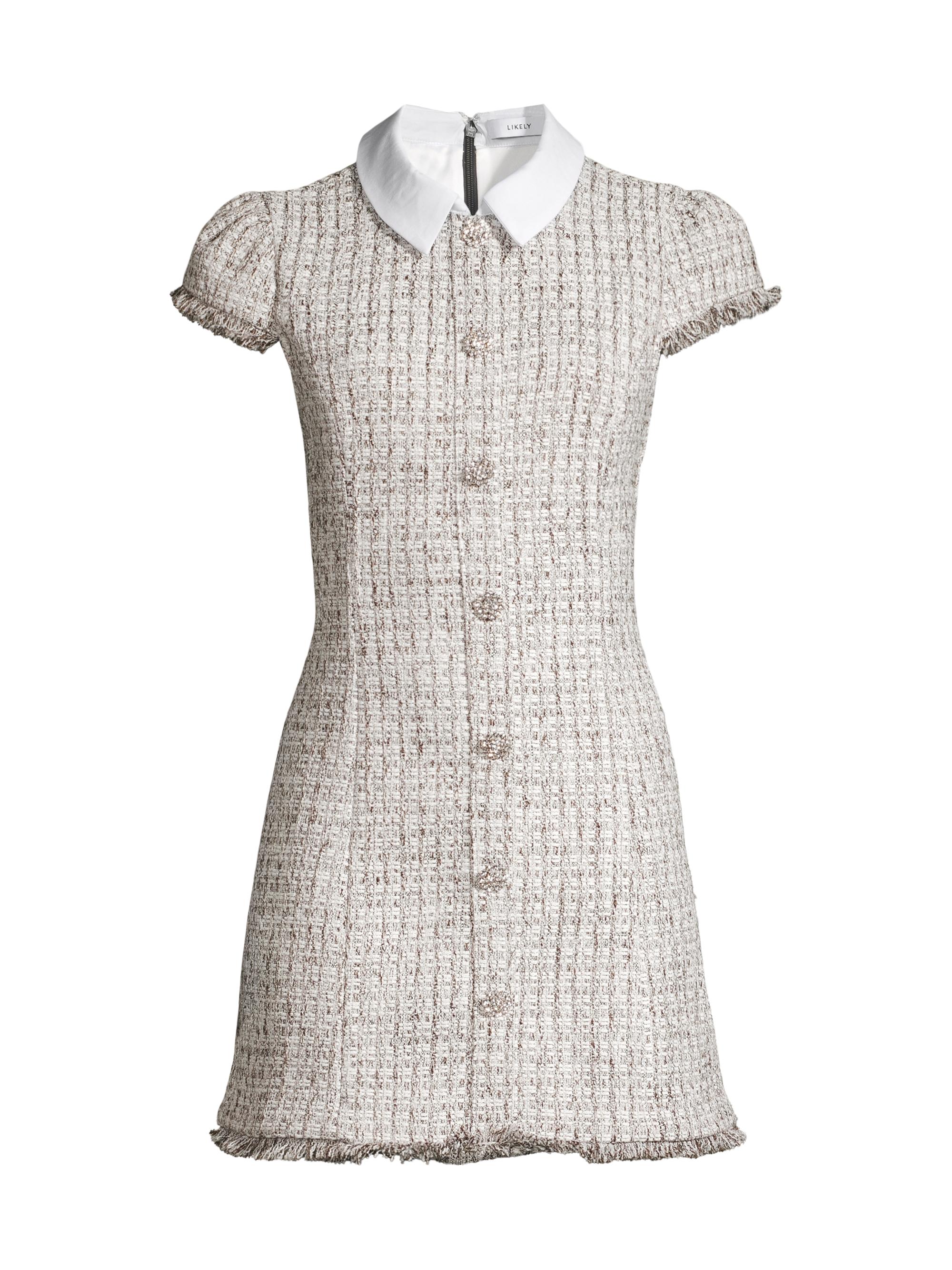 Likely Women's Riello Cotton Tweed Minidress - Brown White