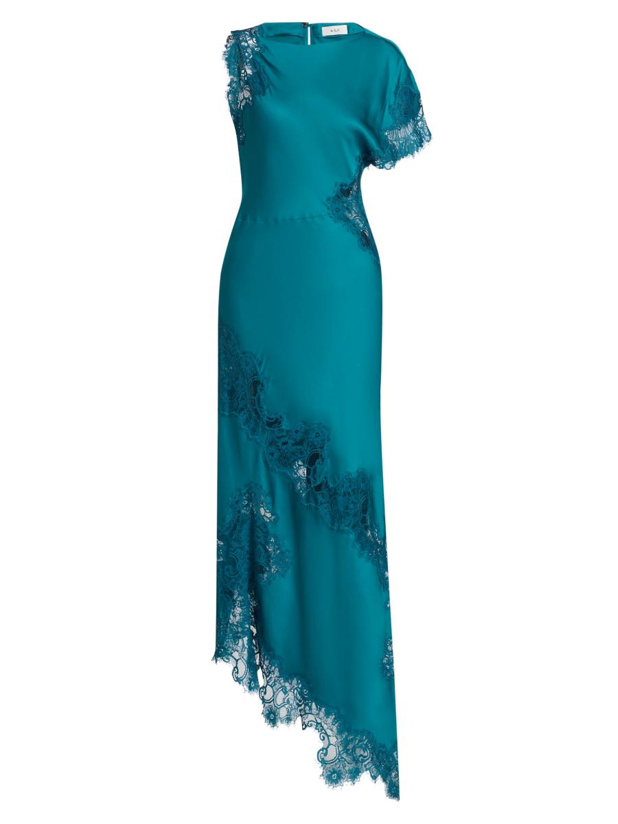 A.L.C. Alessia Lace-Trim Satin Maxi Dress | Saks Fifth Avenue
