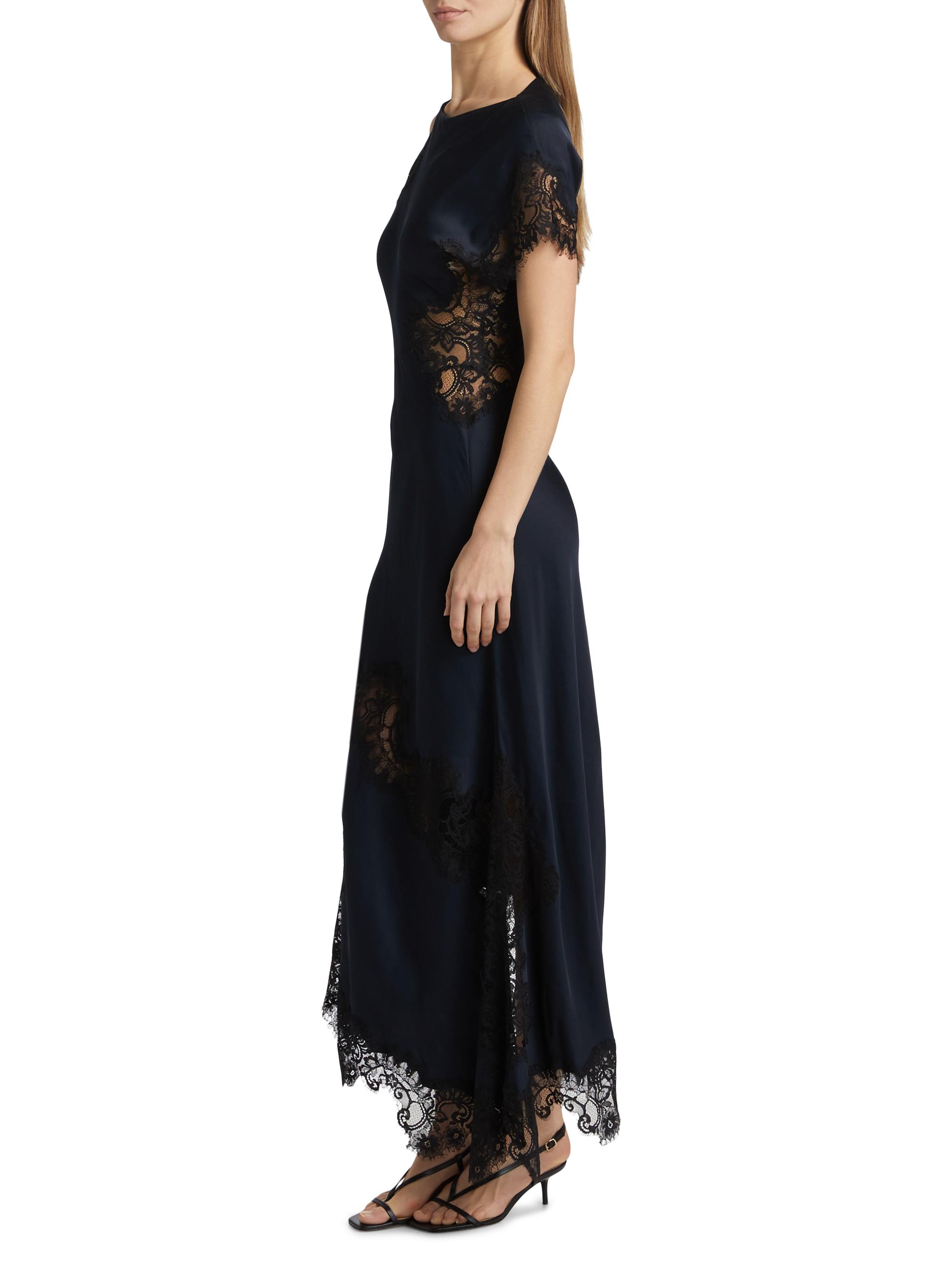 A.L.C. Alessia Lace-Trim Satin Maxi Dress | Saks Fifth Avenue