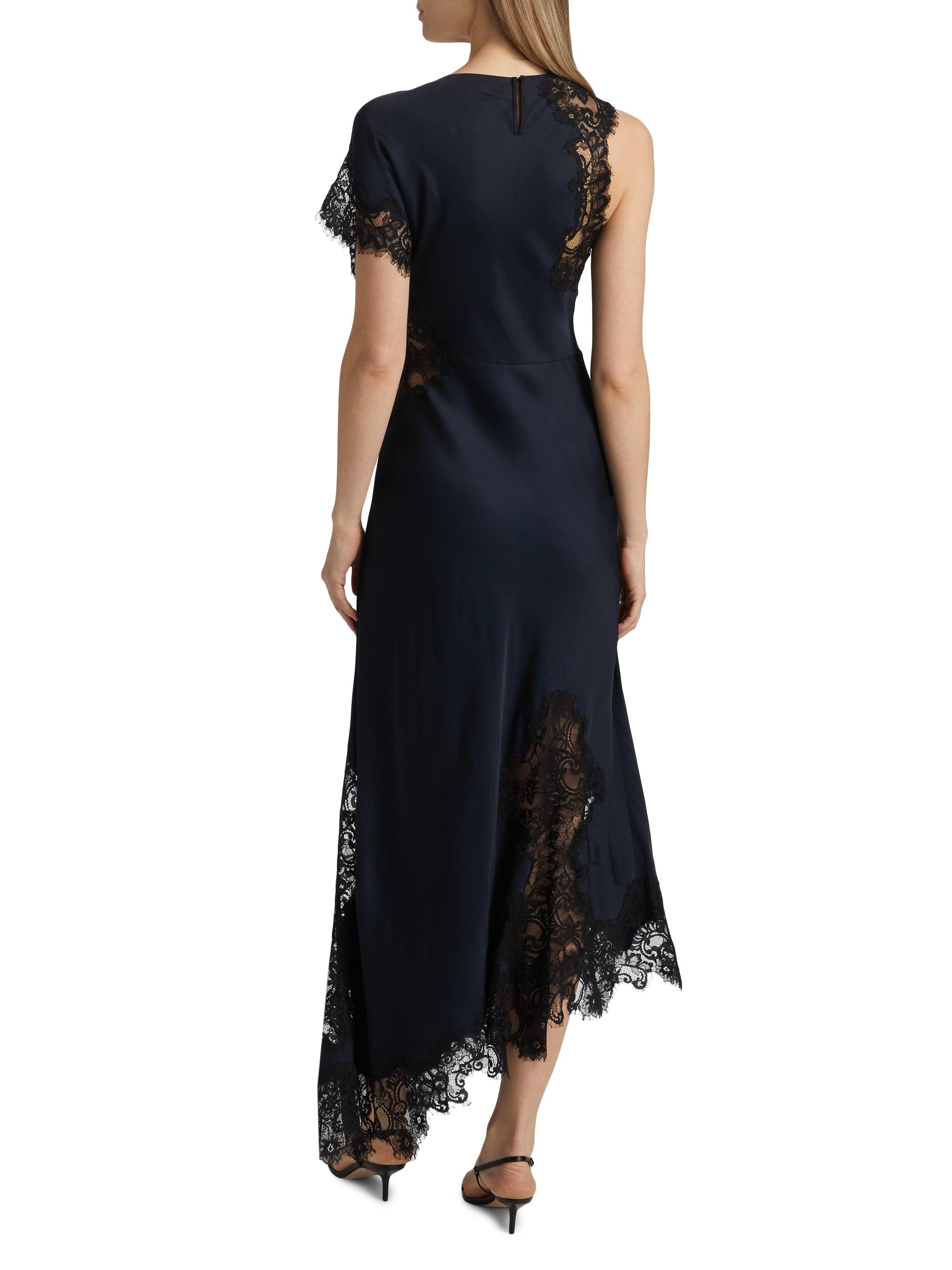 A.L.C. Alessia Lace-Trim Satin Maxi Dress | Saks Fifth Avenue
