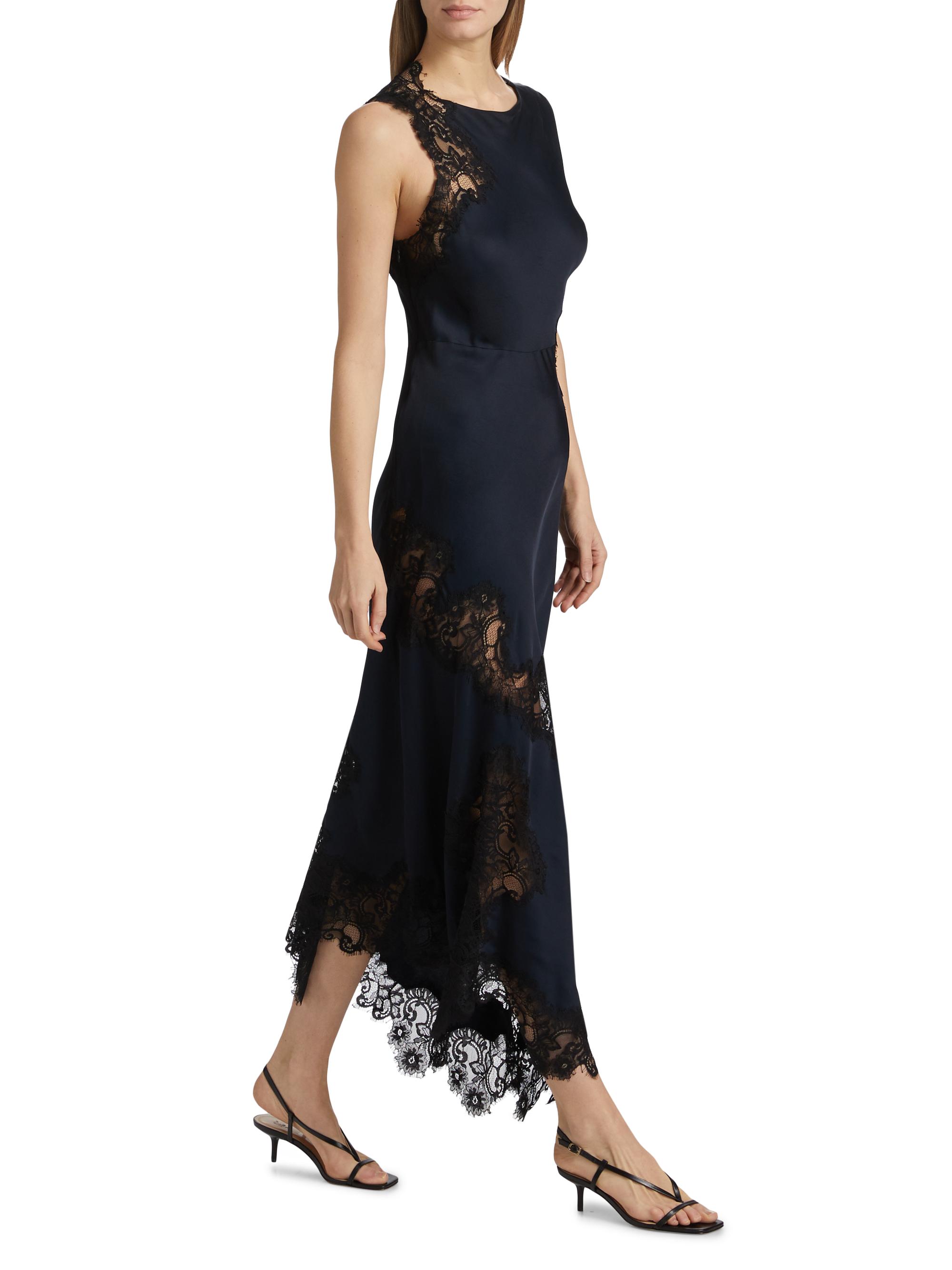 A.L.C. Alessia Lace-Trim Satin Maxi Dress | Saks Fifth Avenue
