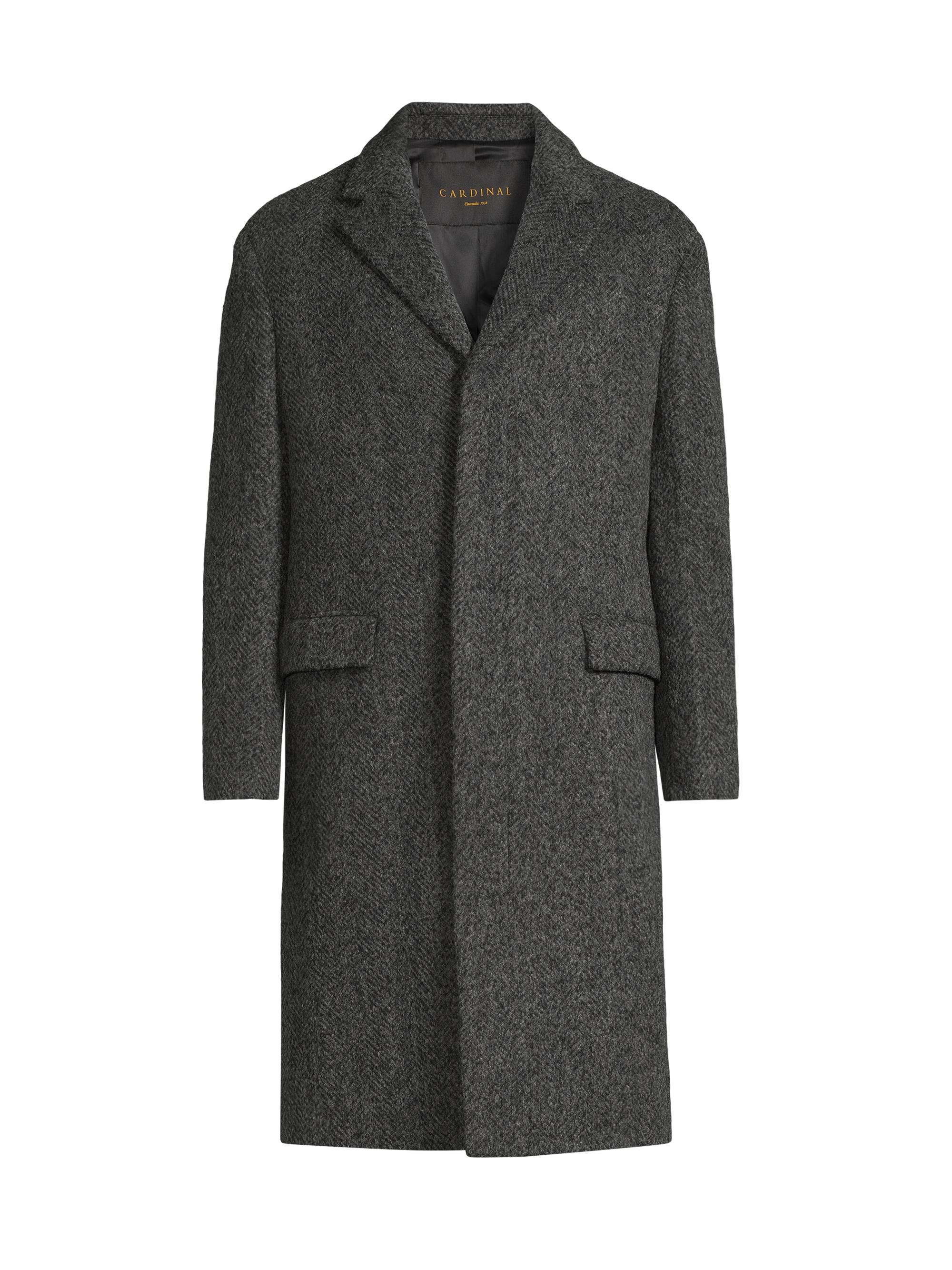 Cardinal Of Canada Men's Mercer Herringbone Wool-Alpaca Coat - Charcoal Herringbone