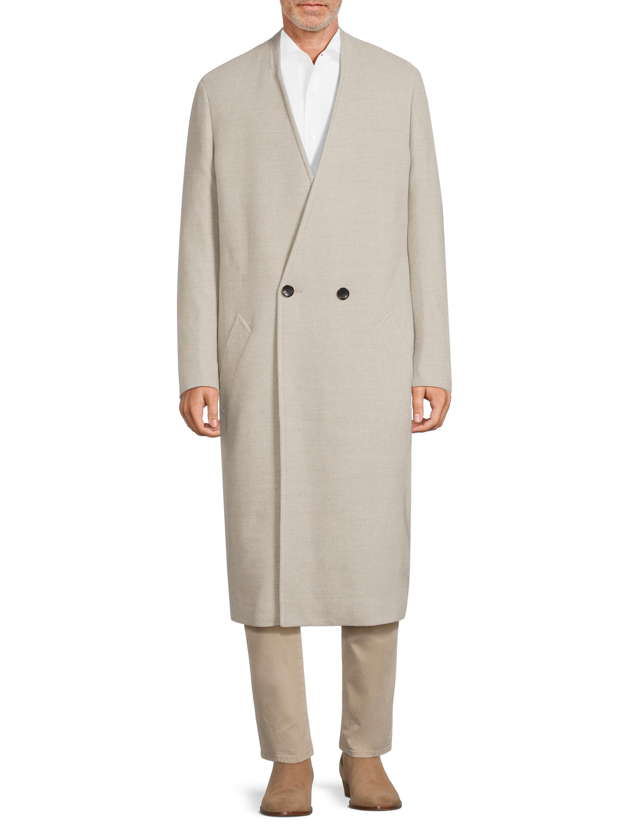 Cardinal Of Canada Cedar Wool Collarless Long Coat | Saks Fifth Avenue